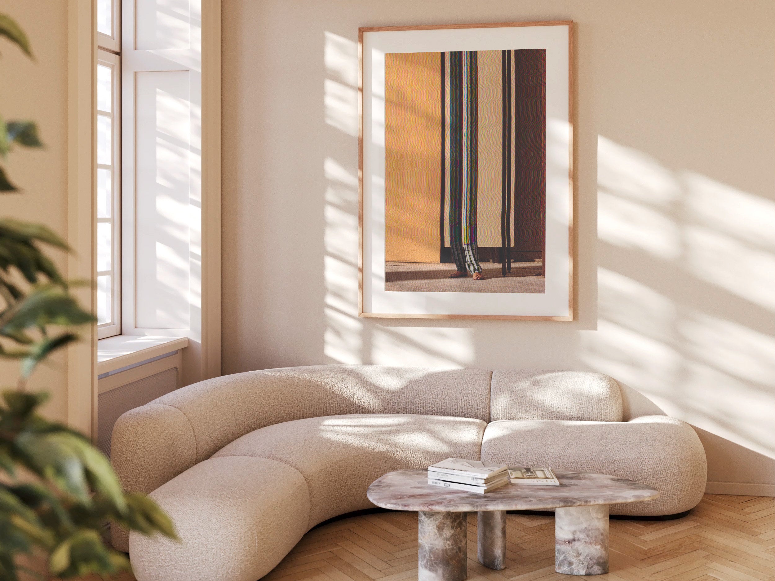 Abstract Altered Fashion Portrait Art - Vertical, Neutral, Tan, Orange, Brown Wall Decor for Home, Office | Untitled (193) Giclée Print