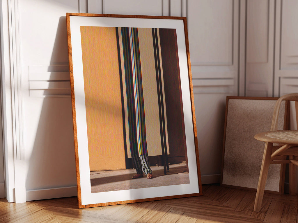 Abstract Altered Fashion Portrait Art - Vertical, Neutral, Tan, Orange, Brown Wall Decor for Home, Office | Untitled (193) Giclée Print