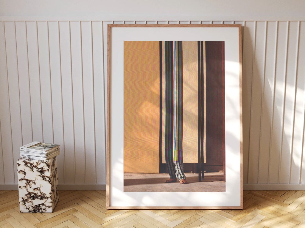 Abstract Altered Fashion Portrait Art - Vertical, Neutral, Tan, Orange, Brown Wall Decor for Home, Office | Untitled (193) Giclée Print