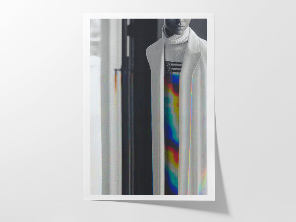 Altered Black and White African American Portrait Photo - Modern Political Flag Wall Decor for Home, Office | Untitled (194) Giclée Print