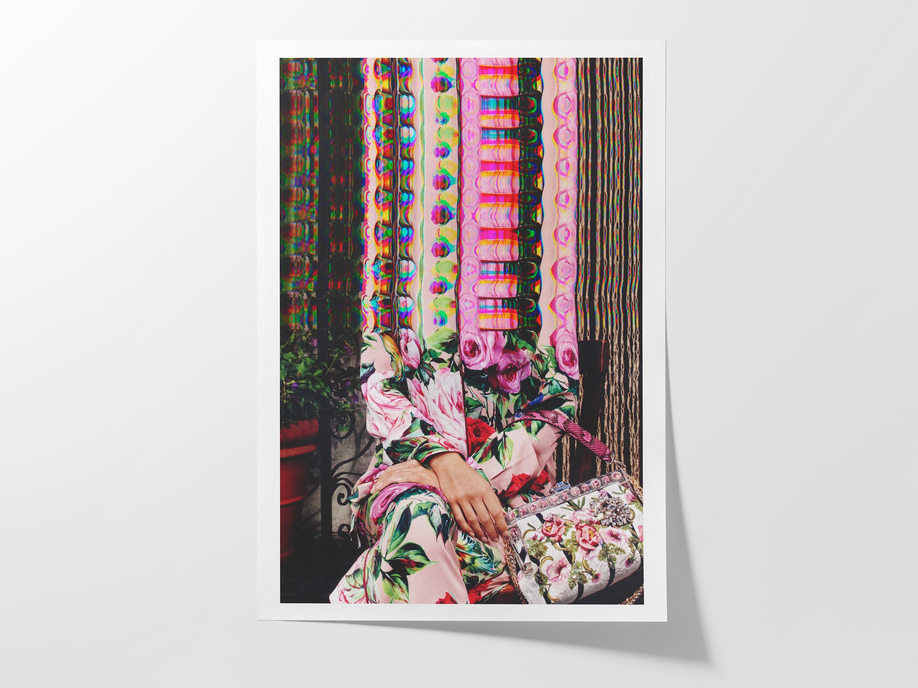 Eccentric Glitch Art Print - Colorful Abstract Digital Wall Art for Home Decor | Untitled (202) Giclée Print