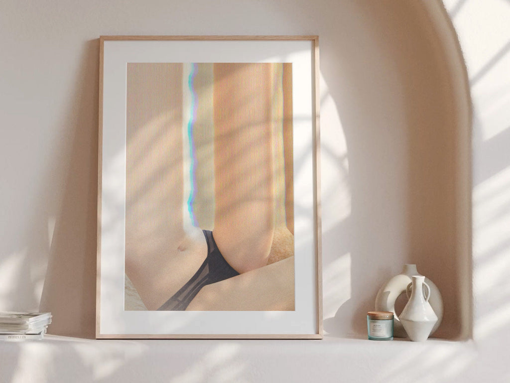 Abstract Altered Feminine Fashion Portrait Wall Art - Surreal Postmodern Eclectic Decor for Bedroom, Bathroom | Untitled (203) Giclée Print