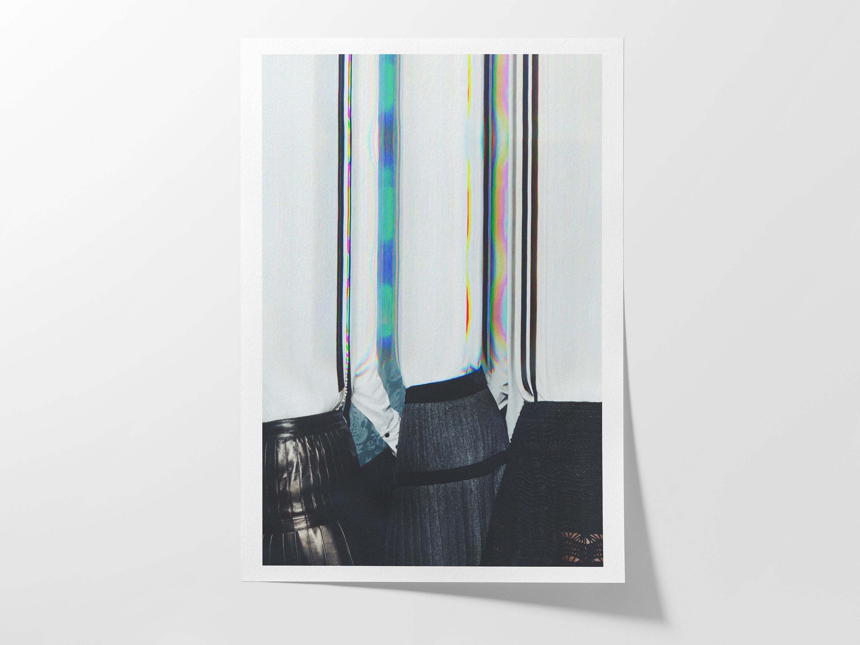 Altered Women's Group Portrait Wall Art - Postmodern Black and White Glitch Photo for Home Office Wall Decor | | Untitled (207) Giclée Print