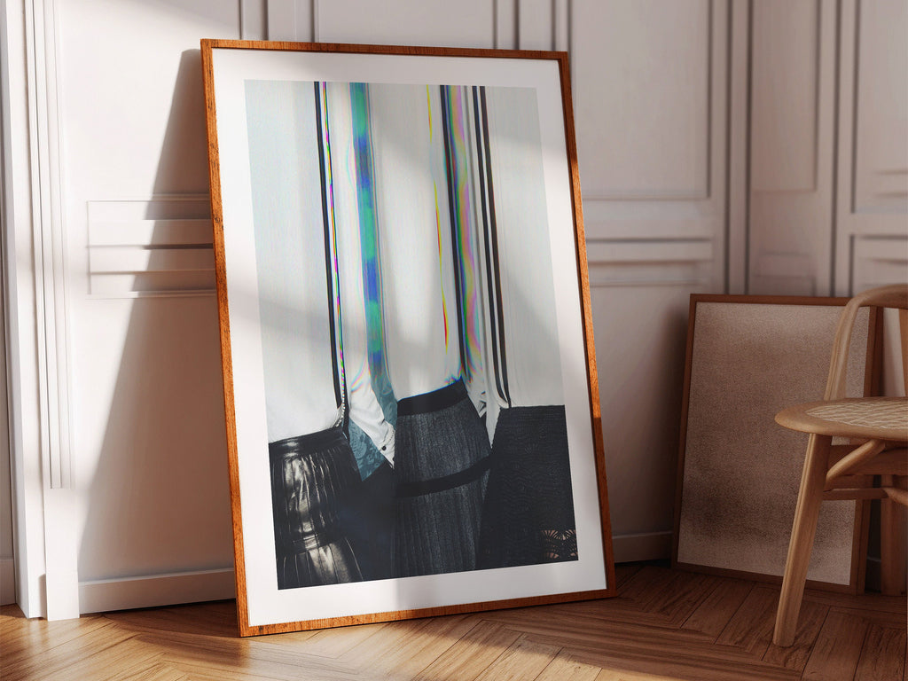 Altered Women's Group Portrait Wall Art - Postmodern Black and White Glitch Photo for Home Office Wall Decor | | Untitled (207) Giclée Print