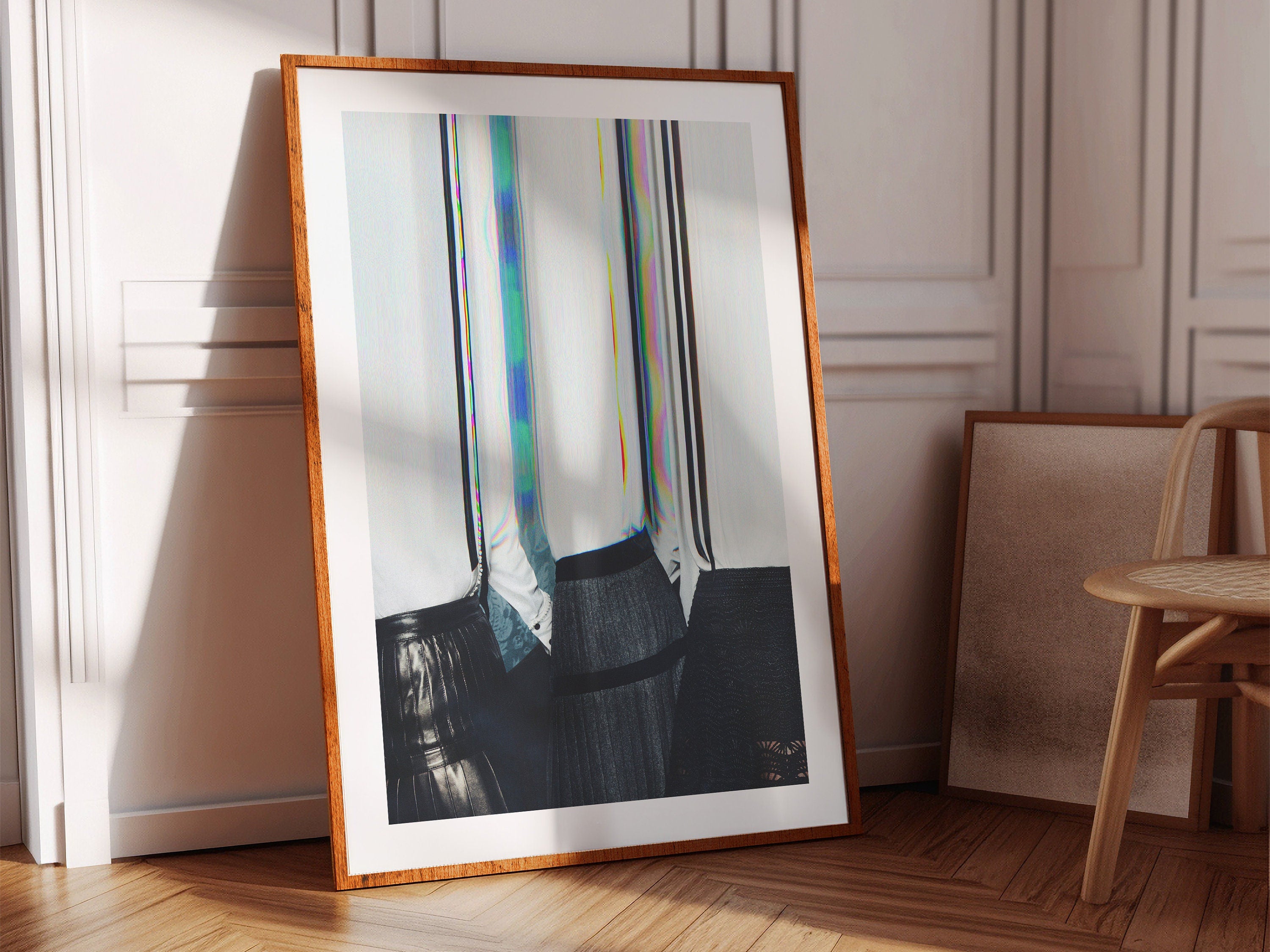 Altered Women's Group Portrait Wall Art - Postmodern Black and White Glitch Photo for Home Office Wall Decor | | Untitled (207) Giclée Print