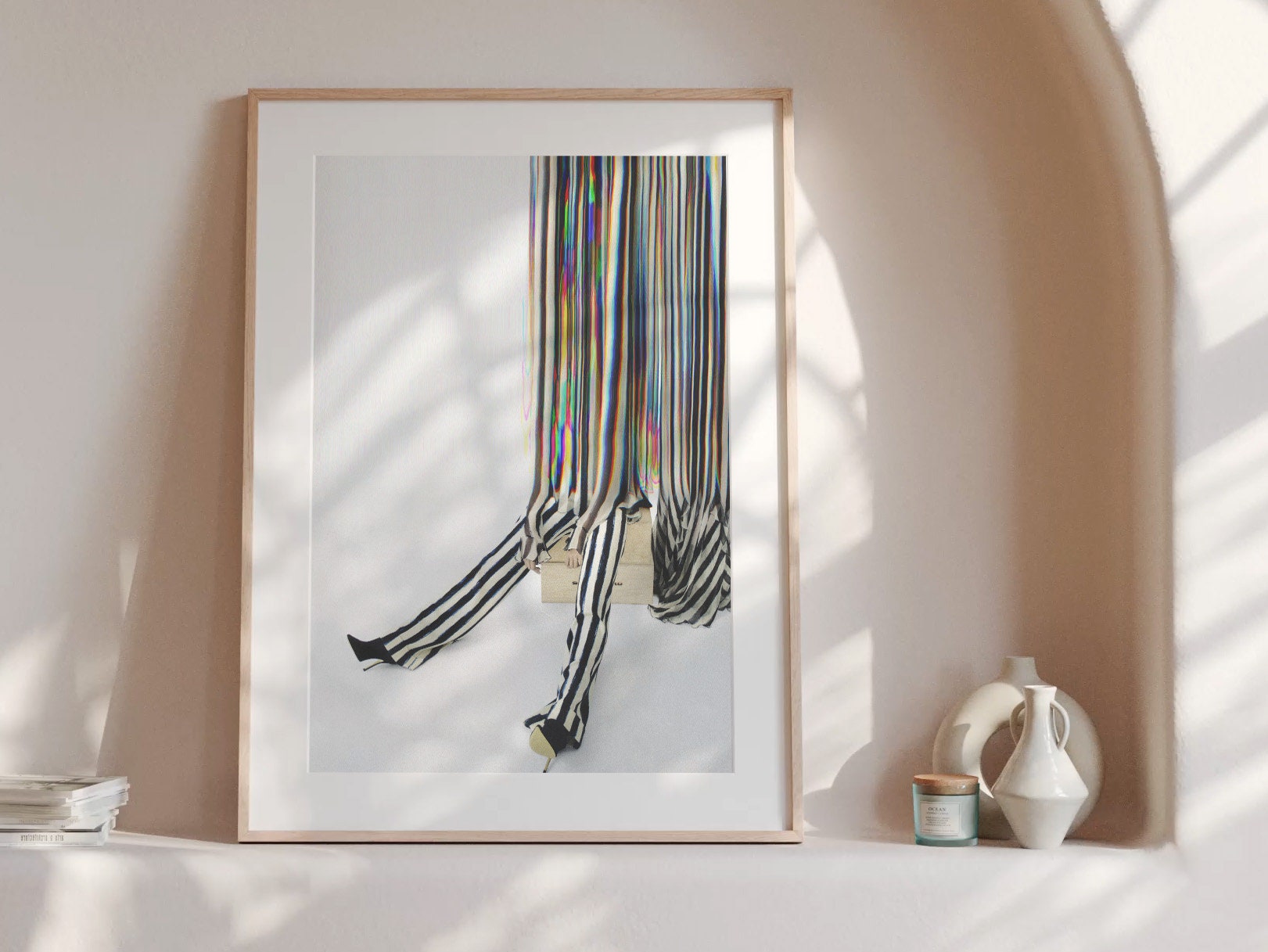 Trippy Altered Fashion Photo Art - Surreal Colorful Psychedelic Wall Decor for Home, Office, Living, Dining | Untitled (210) Giclée Print