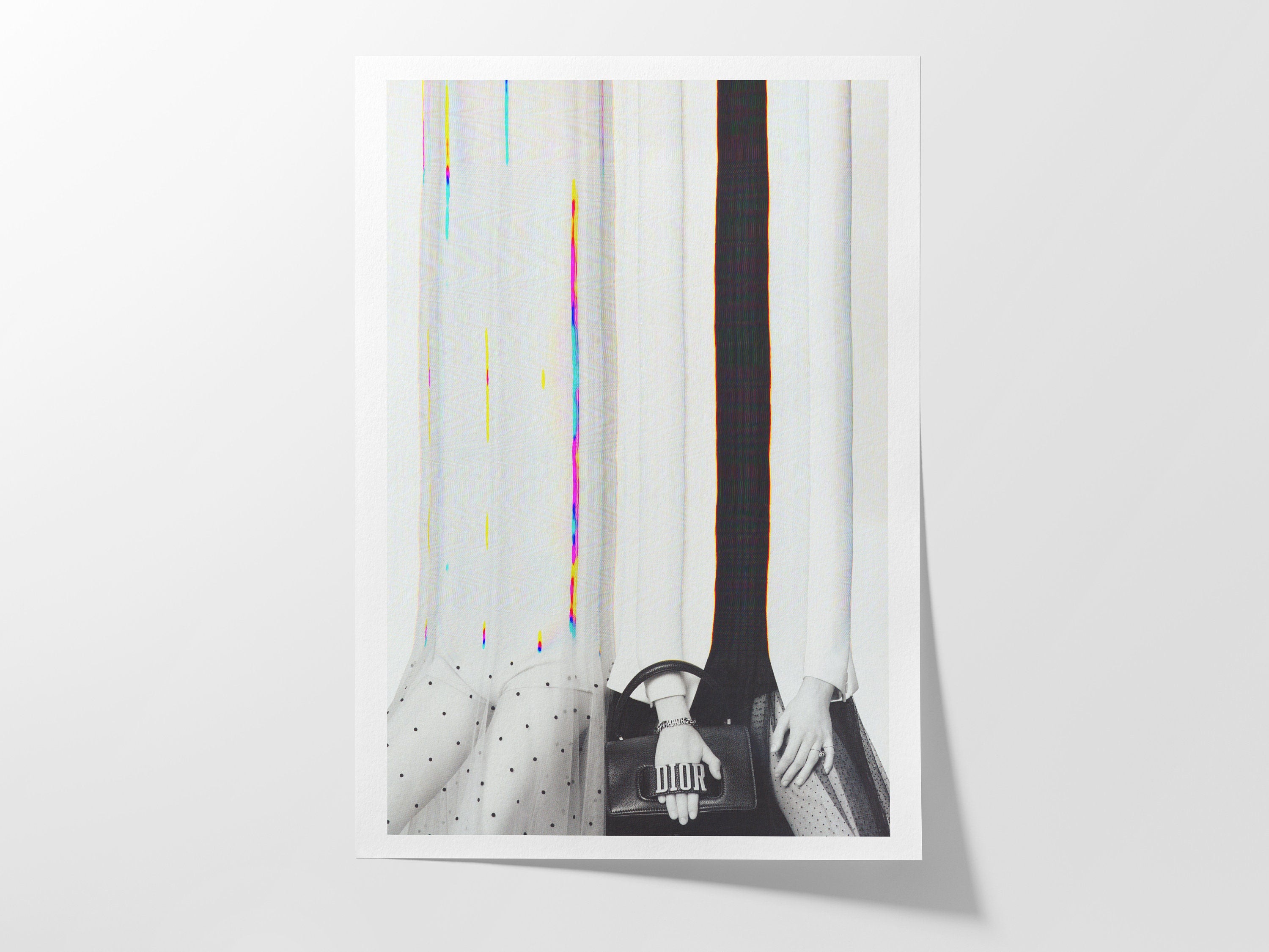 Black and White Altered Couples Portrait - Cute Minimal Unique Wall Decor for Home, Office, Bedroom, Bathroom | Untitled (212) Giclée Print