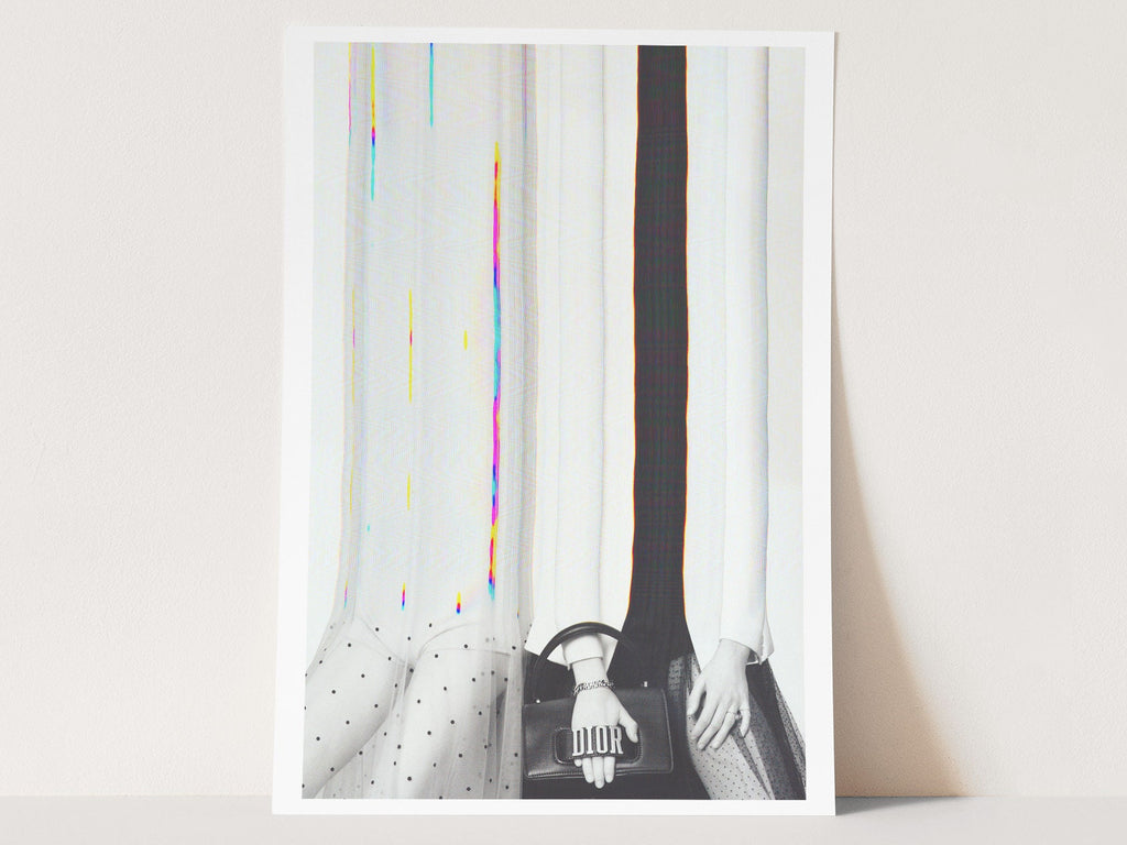 Black and White Altered Couples Portrait - Cute Minimal Unique Wall Decor for Home, Office, Bedroom, Bathroom | Untitled (212) Giclée Print