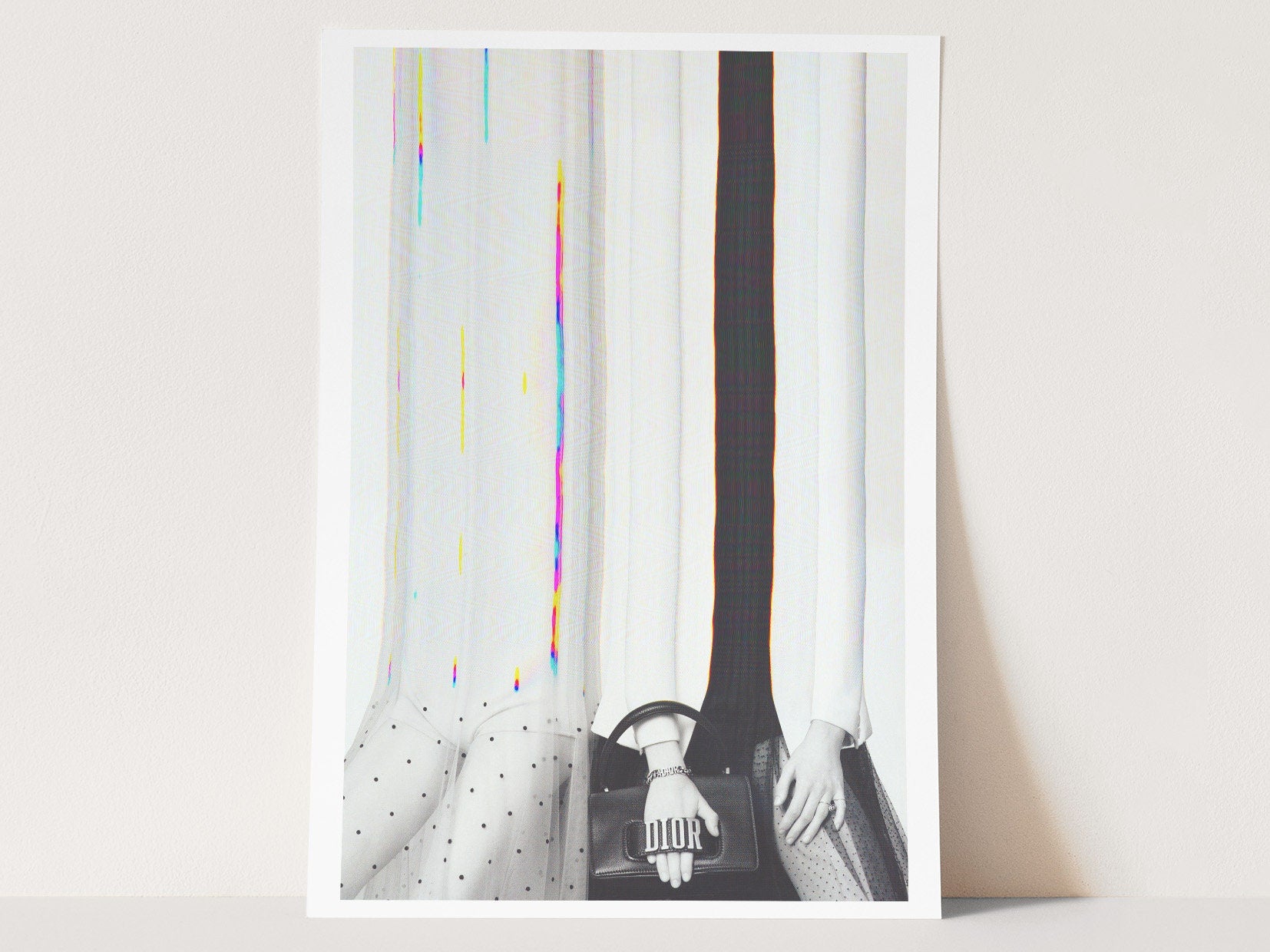 Black and White Altered Couples Portrait - Cute Minimal Unique Wall Decor for Home, Office, Bedroom, Bathroom | Untitled (212) Giclée Print