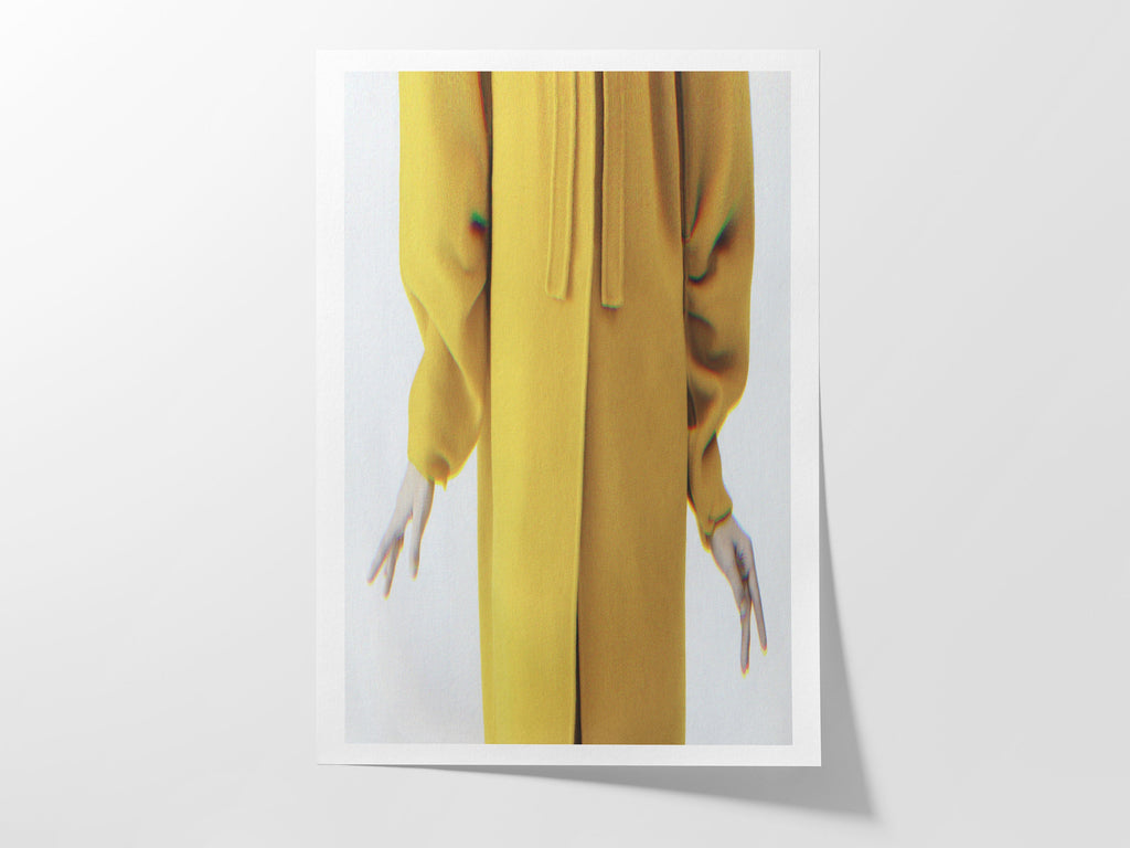 Surrealist Altered Portrait Photo Artwork - White and Yellow Eclectic Bohemian Wall Decor for Home, Office | Untitled (214) Giclée Print