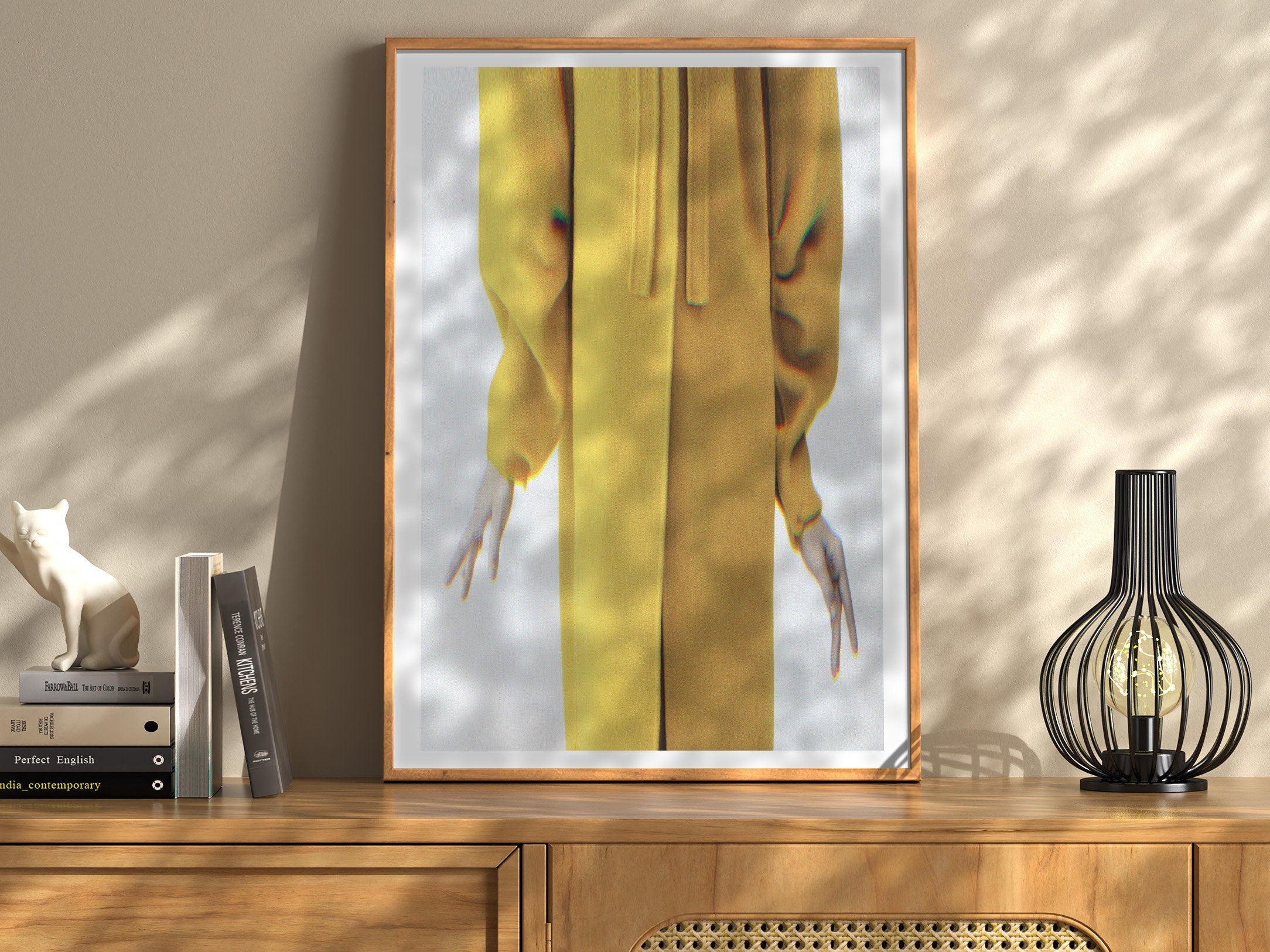 Surrealist Altered Portrait Photo Artwork - White and Yellow Eclectic Bohemian Wall Decor for Home, Office | Untitled (214) Giclée Print