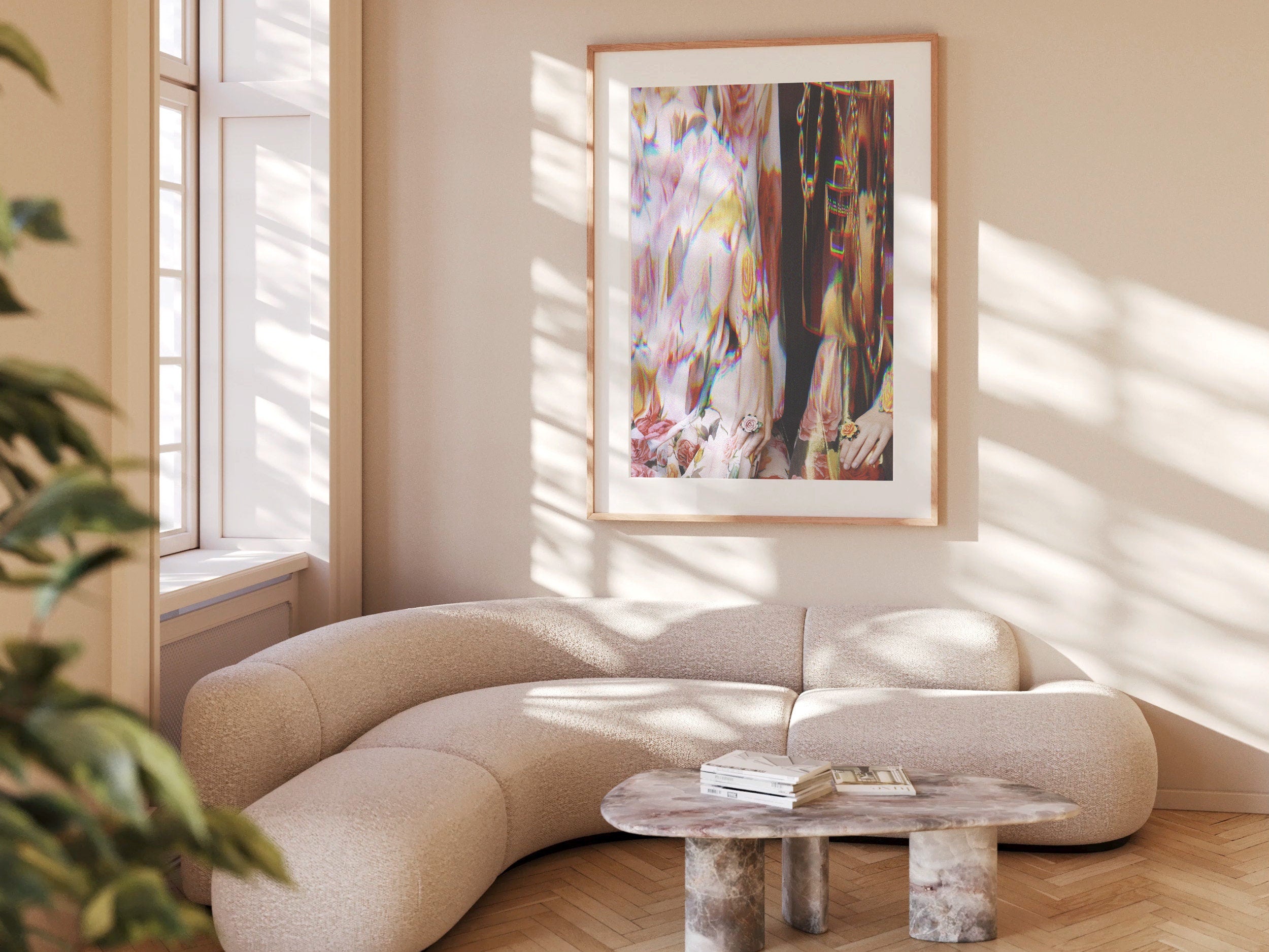 Trippy Floral Altered Fashion Photo | Psychedelic Maximalist Aesthetic Wall Decor for Home, Office, Apartment | Untitled (215) Giclée Print