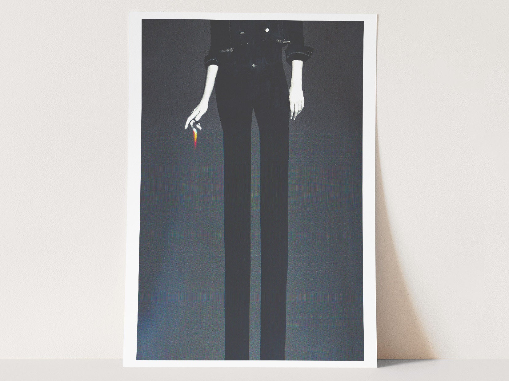 Altered Black And White Portrait Photo Wall Art - Eclectic, Moody, Minimal Aesthetic Decor For Home, Office | Untitled (220) Giclée Print