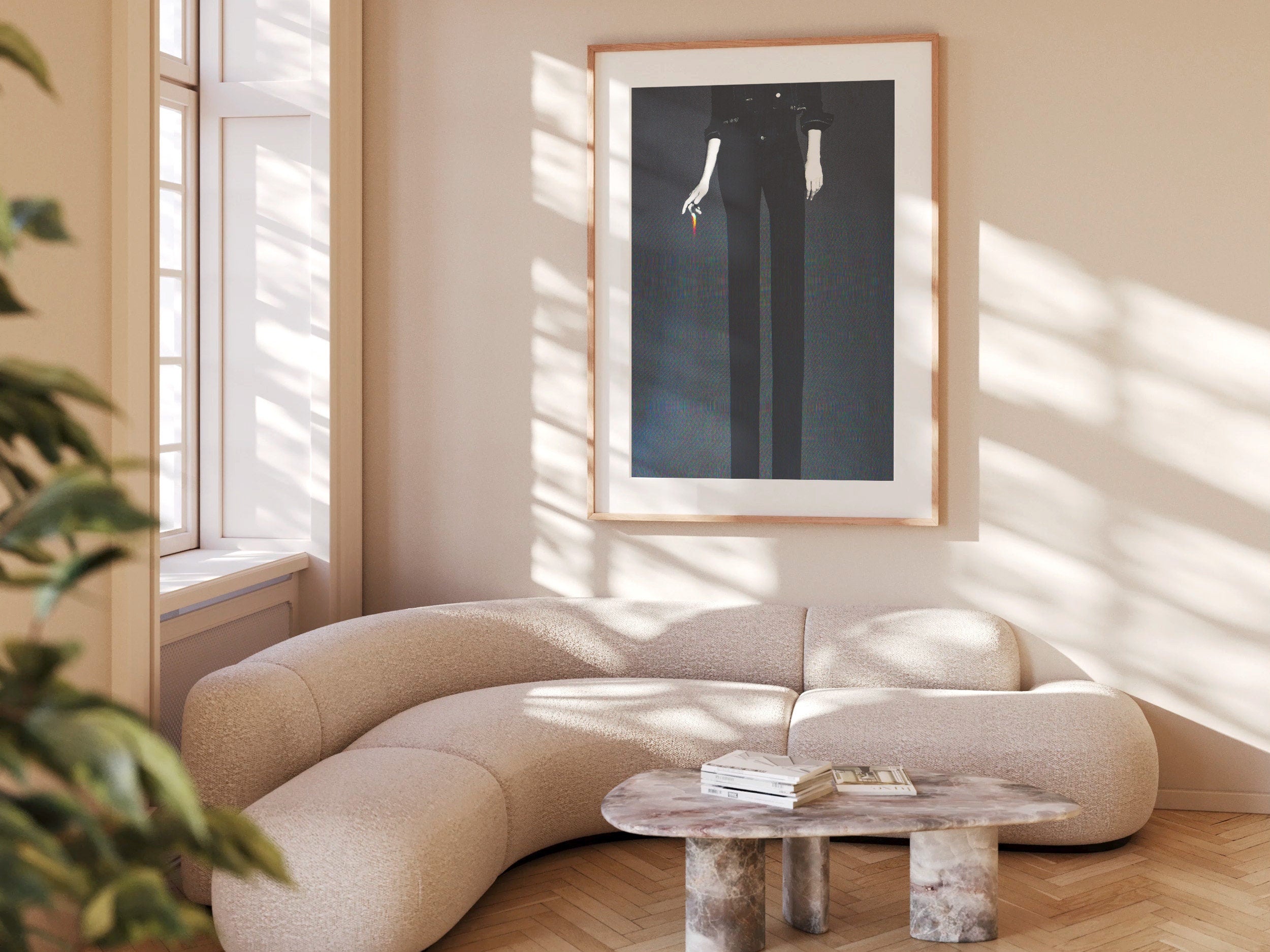 Altered Black And White Portrait Photo Wall Art - Eclectic, Moody, Minimal Aesthetic Decor For Home, Office | Untitled (220) Giclée Print