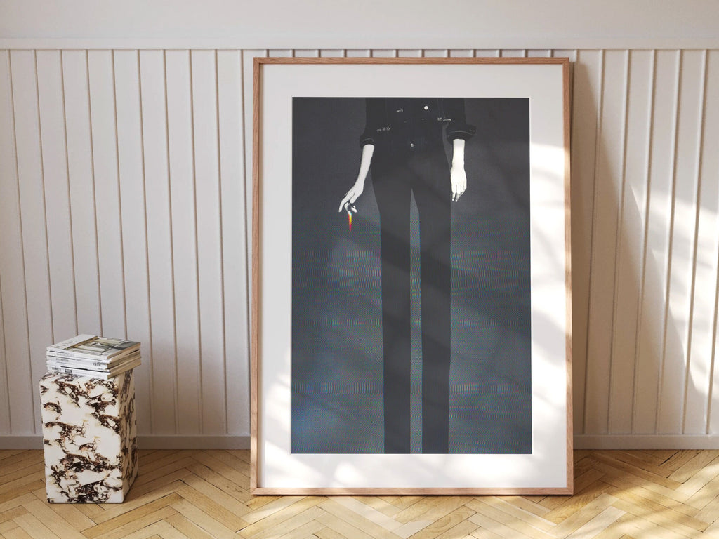 Altered Black And White Portrait Photo Wall Art - Eclectic, Moody, Minimal Aesthetic Decor For Home, Office | Untitled (220) Giclée Print