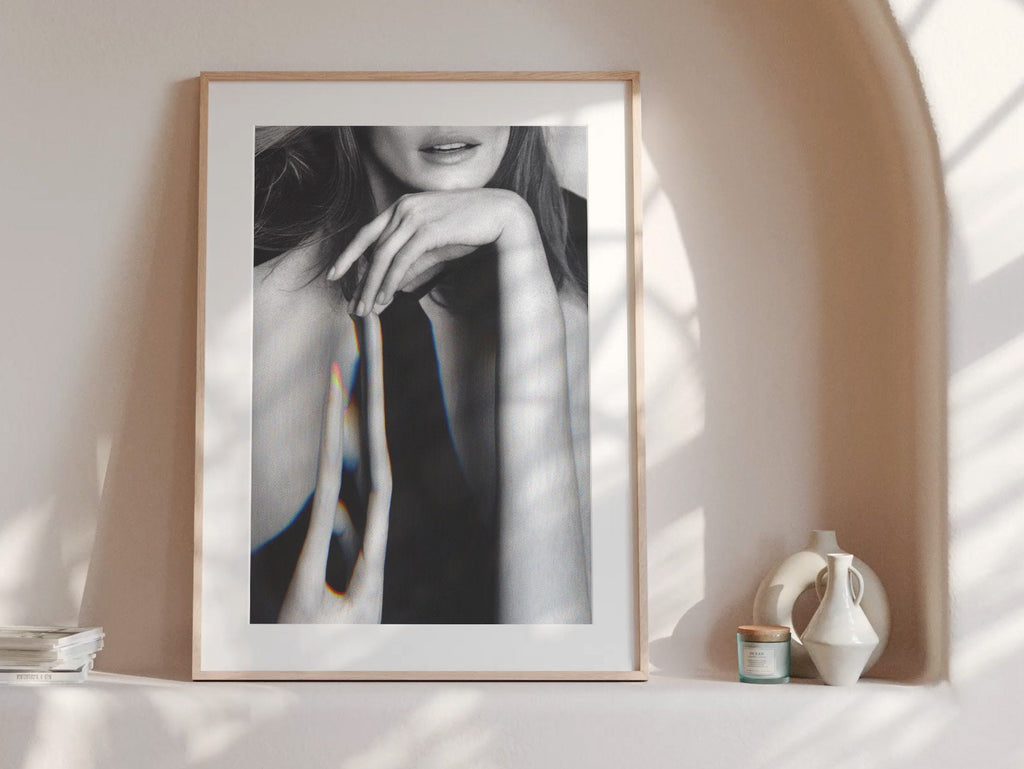 Altered Fashion Portrait Wall Art - Minimalist Black and White Photo for Eclectic Boho Home, Office Decor | Untitled (224) Giclée Print