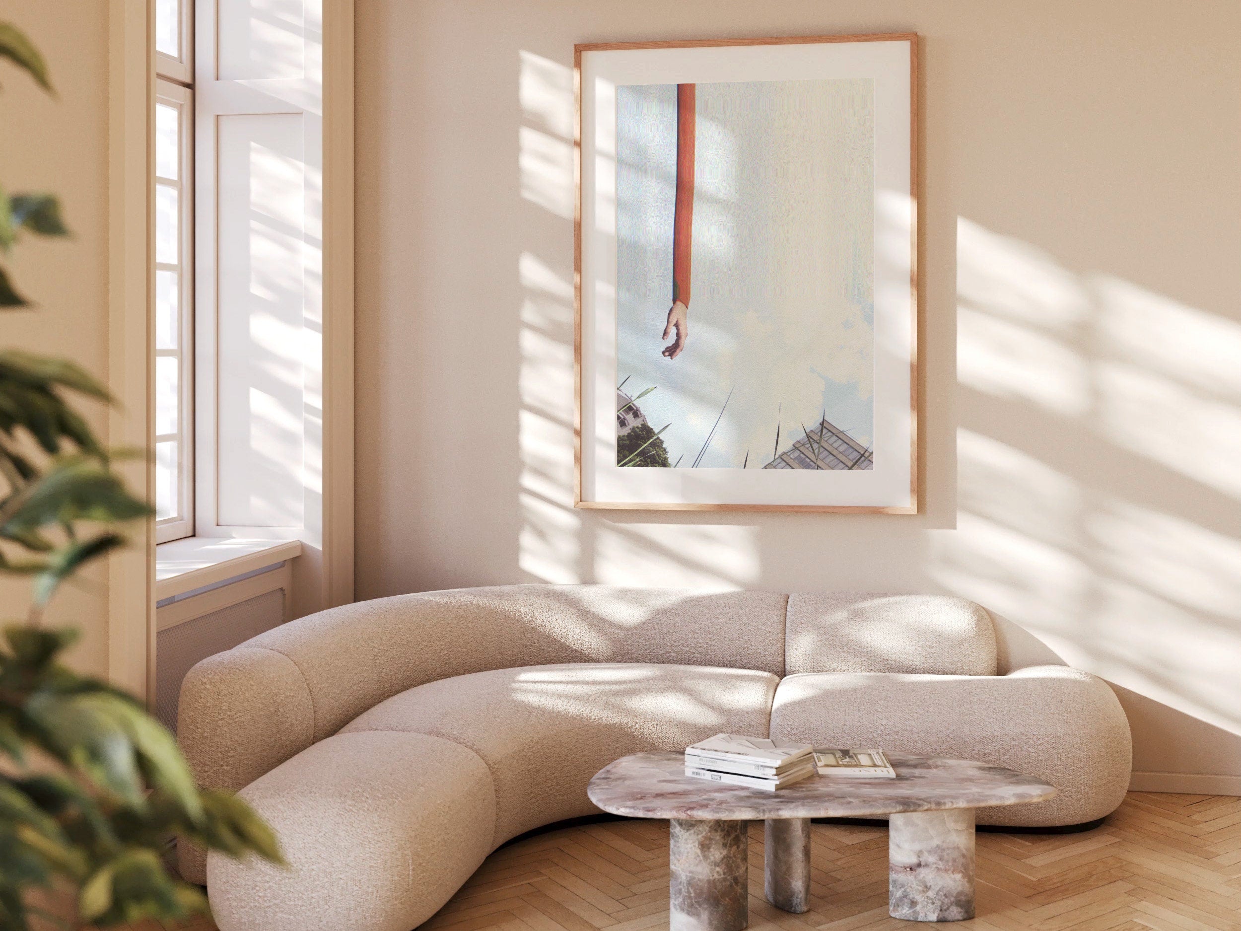 Surreal Altered Photo Artwork, Hand Reaching Blue Sky - Eclectic Wall Decor For Home, Office, Living Room | Untitled (225) Giclée Print