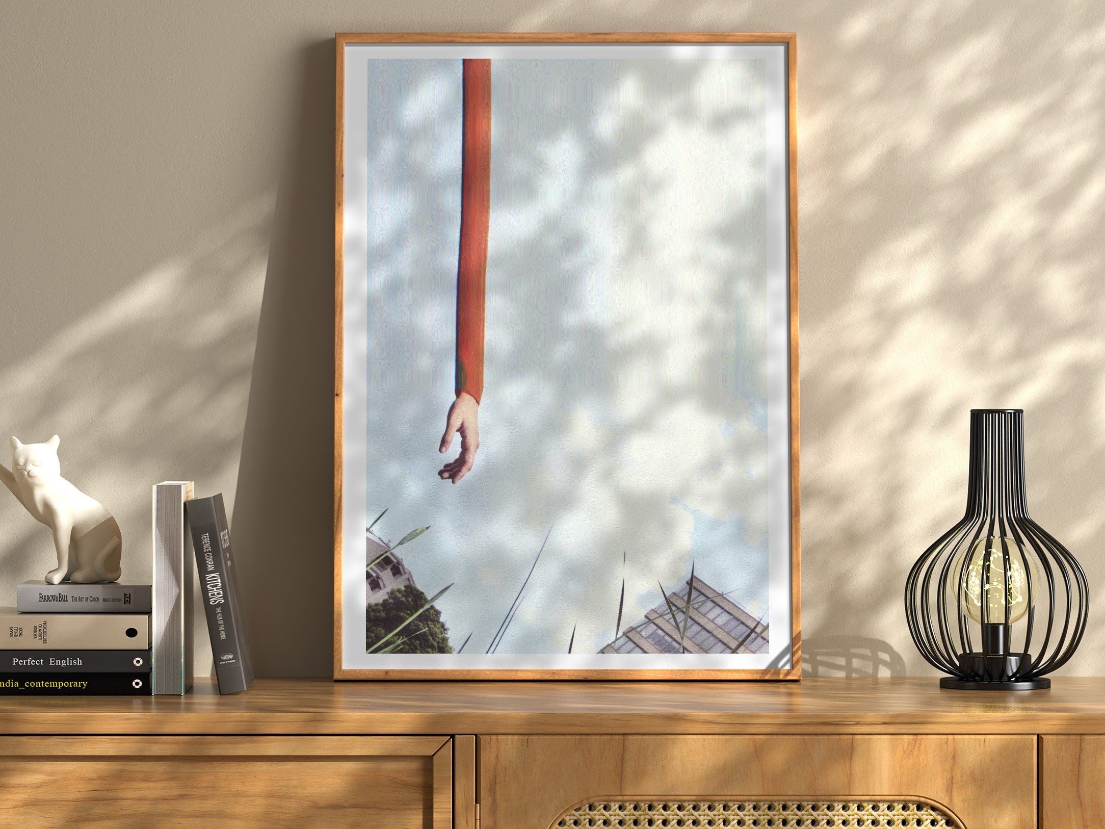 Surreal Altered Photo Artwork, Hand Reaching Blue Sky - Eclectic Wall Decor For Home, Office, Living Room | Untitled (225) Giclée Print