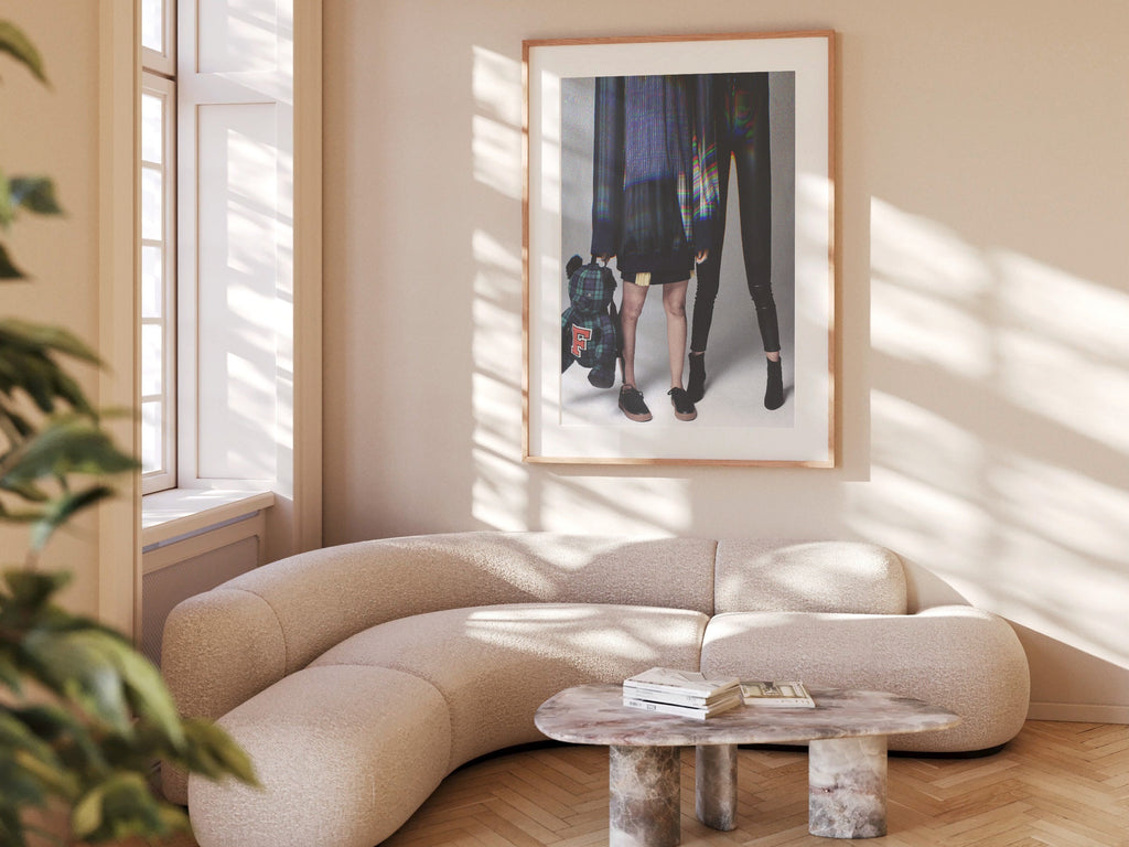 Altered Couples Portrait Fashion Photo – Tartan Plaid Teddy Bear, Eclectic Postmodern Home, Office Wall Decor | Untitled (226) Giclée Print