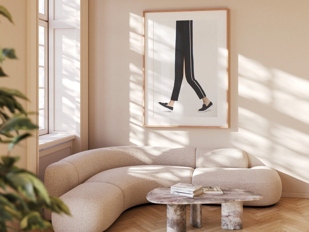 Minimalist Black And White Sneaker Artwork - Vertical Altered Glitch Photo for Home, Office, Bathroom, Bedroom | Untitled (227) Giclée Print