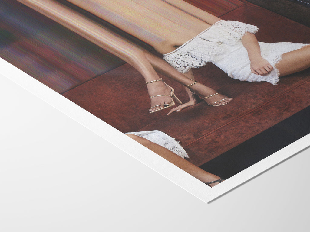 Women Lounging Heels On Sofa Altered Photo Artwork - Surreal Feminist Wall Decor for Home, Office, Living Room | Untitled (228) Giclée Print