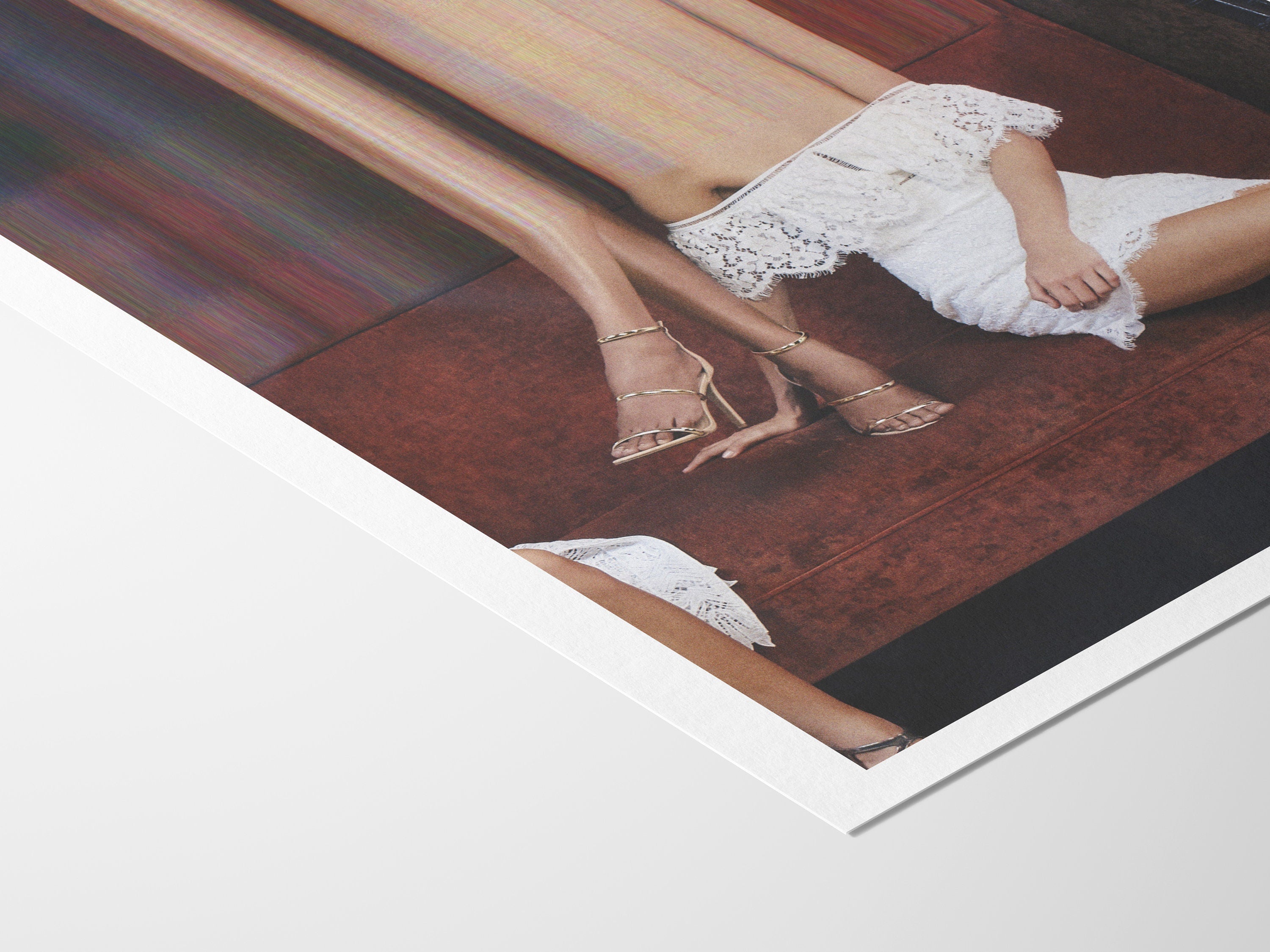 Women Lounging Heels On Sofa Altered Photo Artwork - Surreal Feminist Wall Decor for Home, Office, Living Room | Untitled (228) Giclée Print