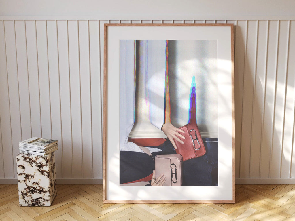 Trippy Surrealist Altered Fashion Photo - Colorful Elegant Luxury Handbag Wall Decor for Home, Office, Bedroom | Untitled (229) Giclée Print