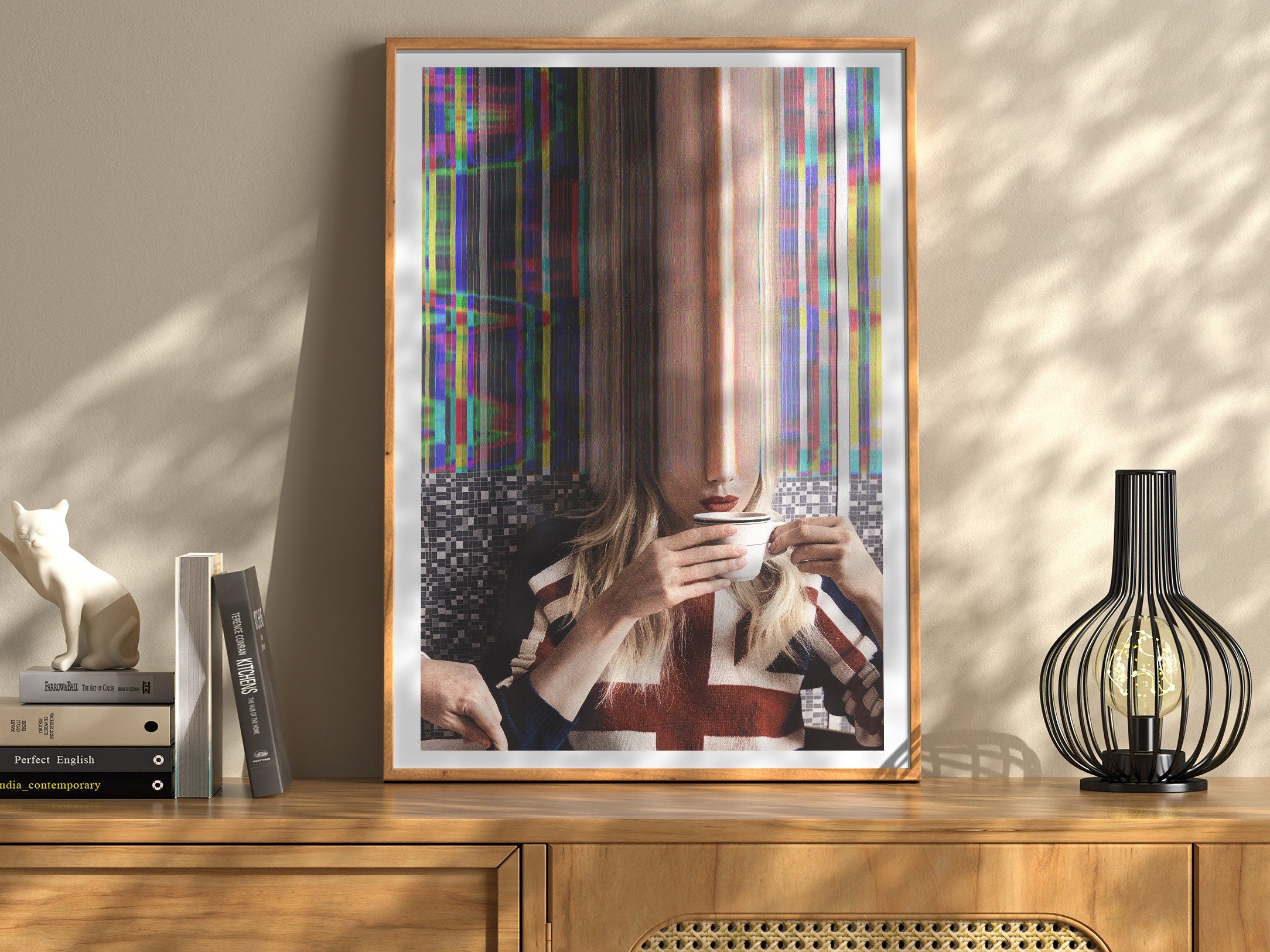 Altered British Fashion Photo Artwork - Colorful Aesthetic Wall Decor for Tea Shop, Coffee Shop, Cafe, Kitchen | Untitled (231) Giclée Print