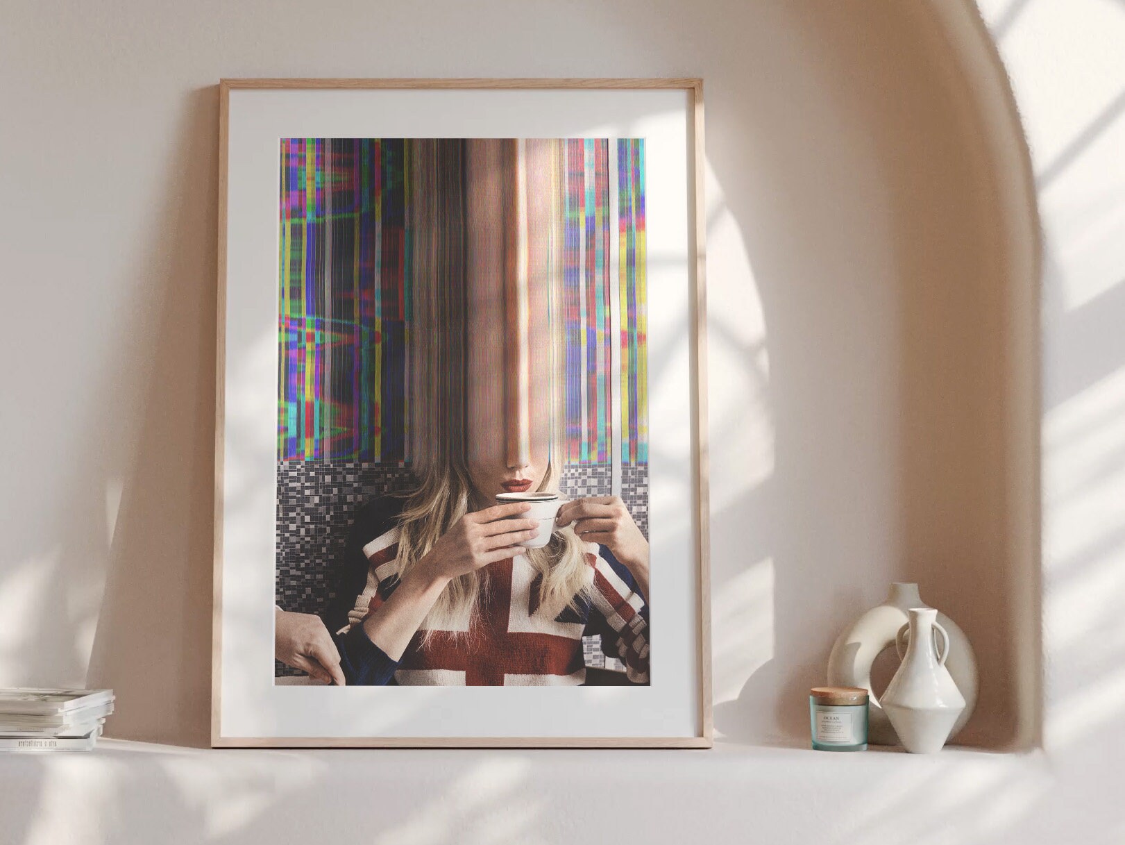 Altered British Fashion Photo Artwork - Colorful Aesthetic Wall Decor for Tea Shop, Coffee Shop, Cafe, Kitchen | Untitled (231) Giclée Print