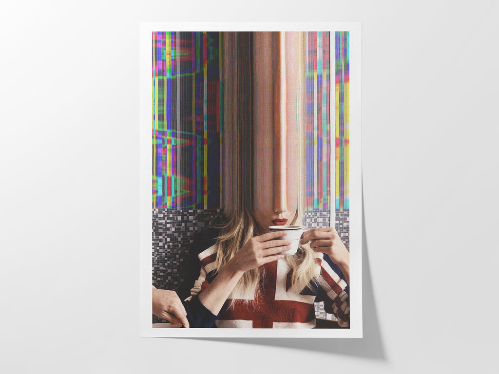 Altered British Fashion Photo Artwork - Colorful Aesthetic Wall Decor for Tea Shop, Coffee Shop, Cafe, Kitchen | Untitled (231) Giclée Print