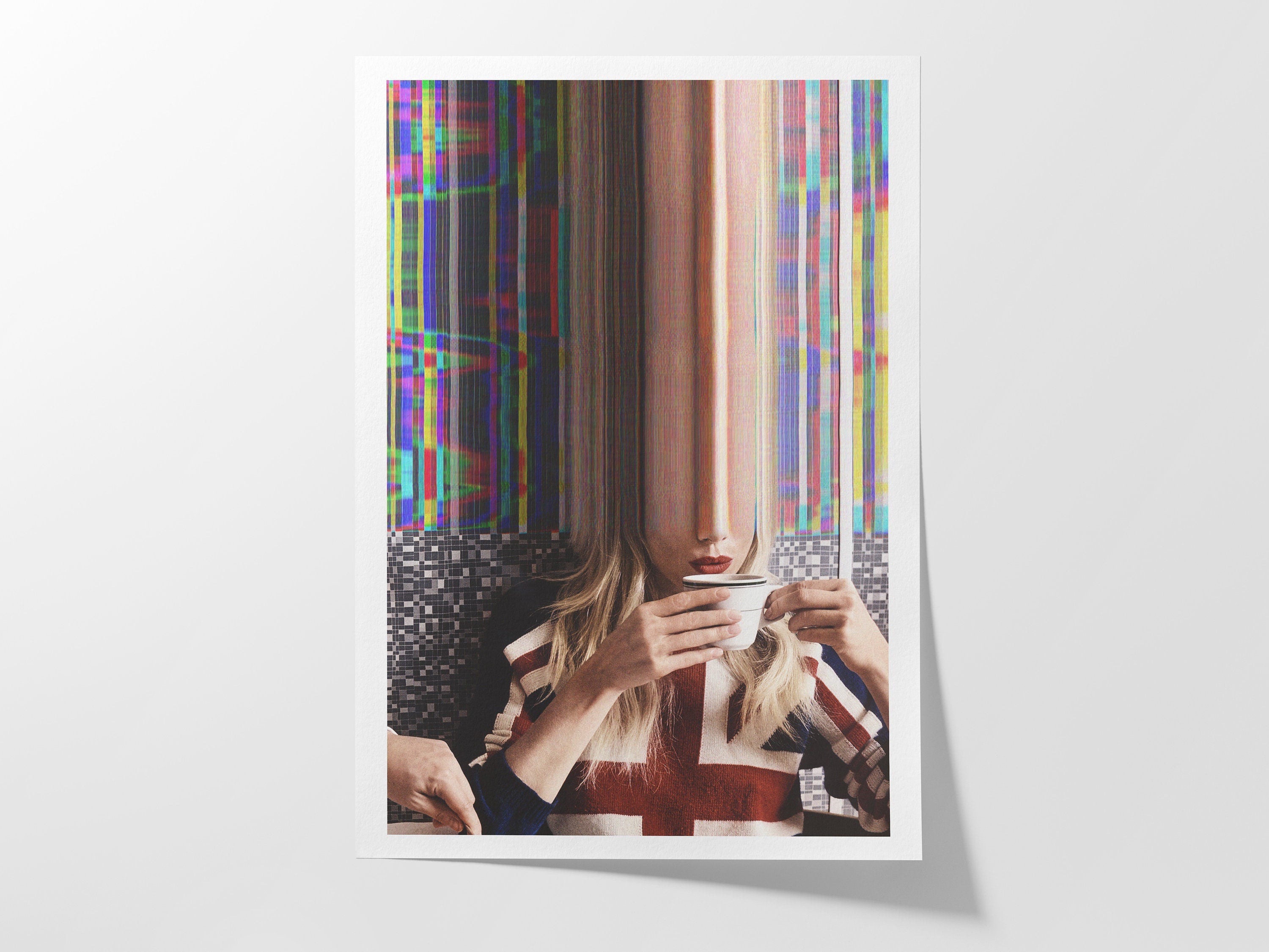 Altered British Fashion Photo Artwork - Colorful Aesthetic Wall Decor for Tea Shop, Coffee Shop, Cafe, Kitchen | Untitled (231) Giclée Print