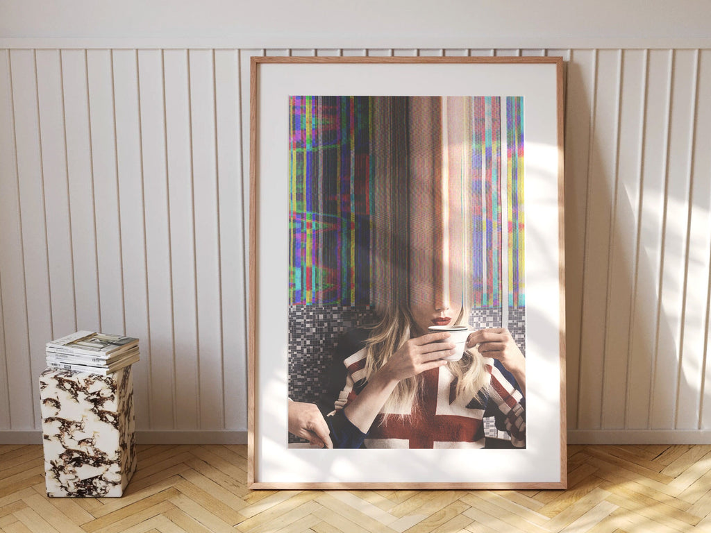 Altered British Fashion Photo Artwork - Colorful Aesthetic Wall Decor for Tea Shop, Coffee Shop, Cafe, Kitchen | Untitled (231) Giclée Print