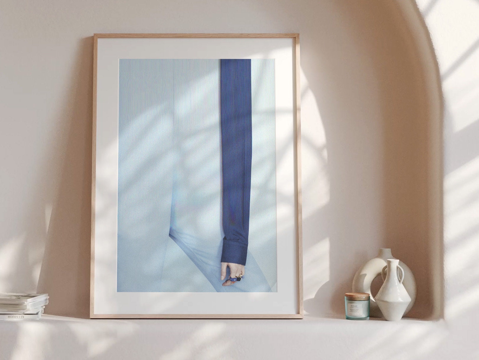 Light Blue Minimalist Wall Art - Neutral Elegant Abstract Wall Decor for Home, Office, Apartment, Bedroom | Untitled (232) Giclée Print