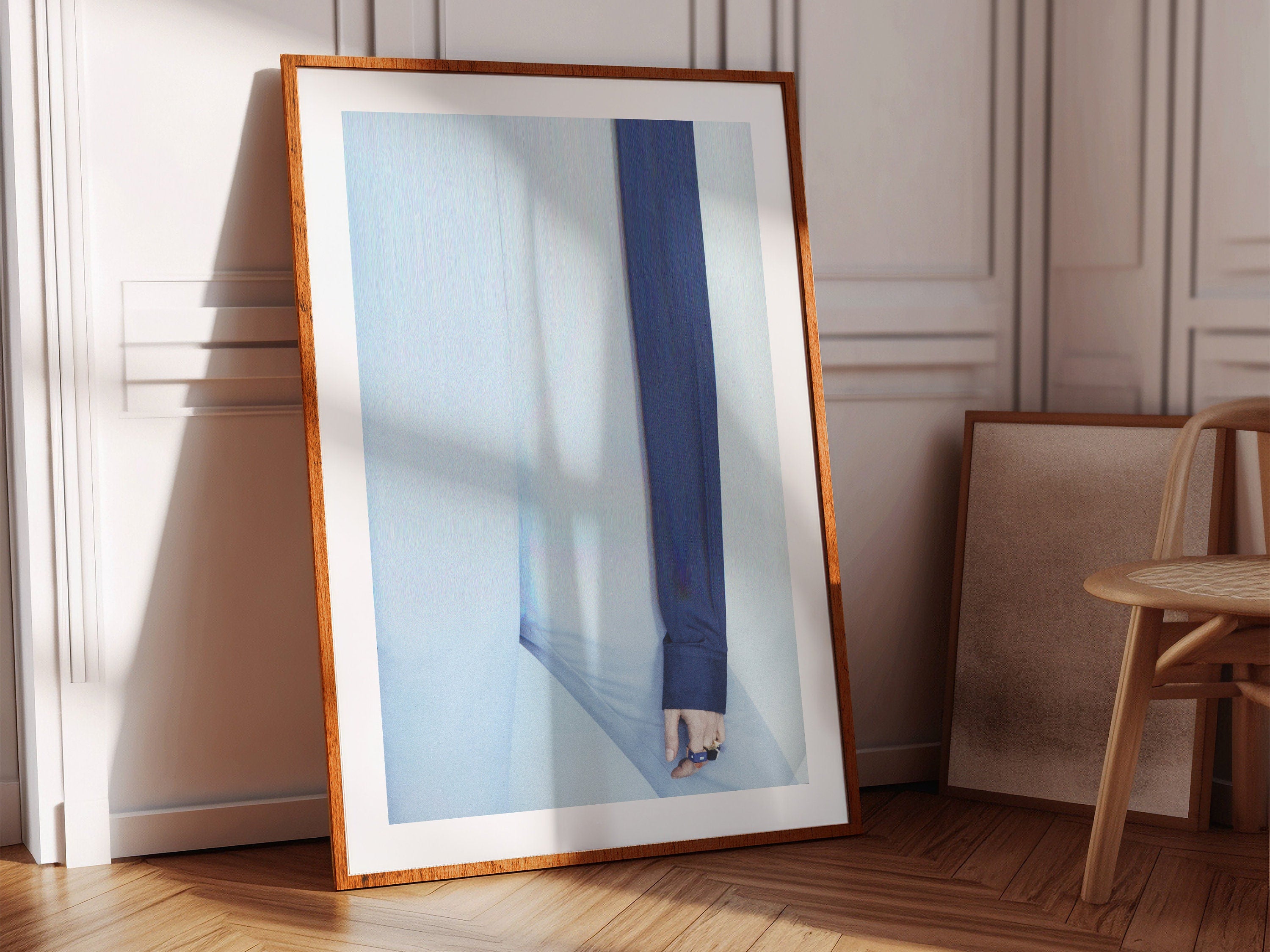 Light Blue Minimalist Wall Art - Neutral Elegant Abstract Wall Decor for Home, Office, Apartment, Bedroom | Untitled (232) Giclée Print