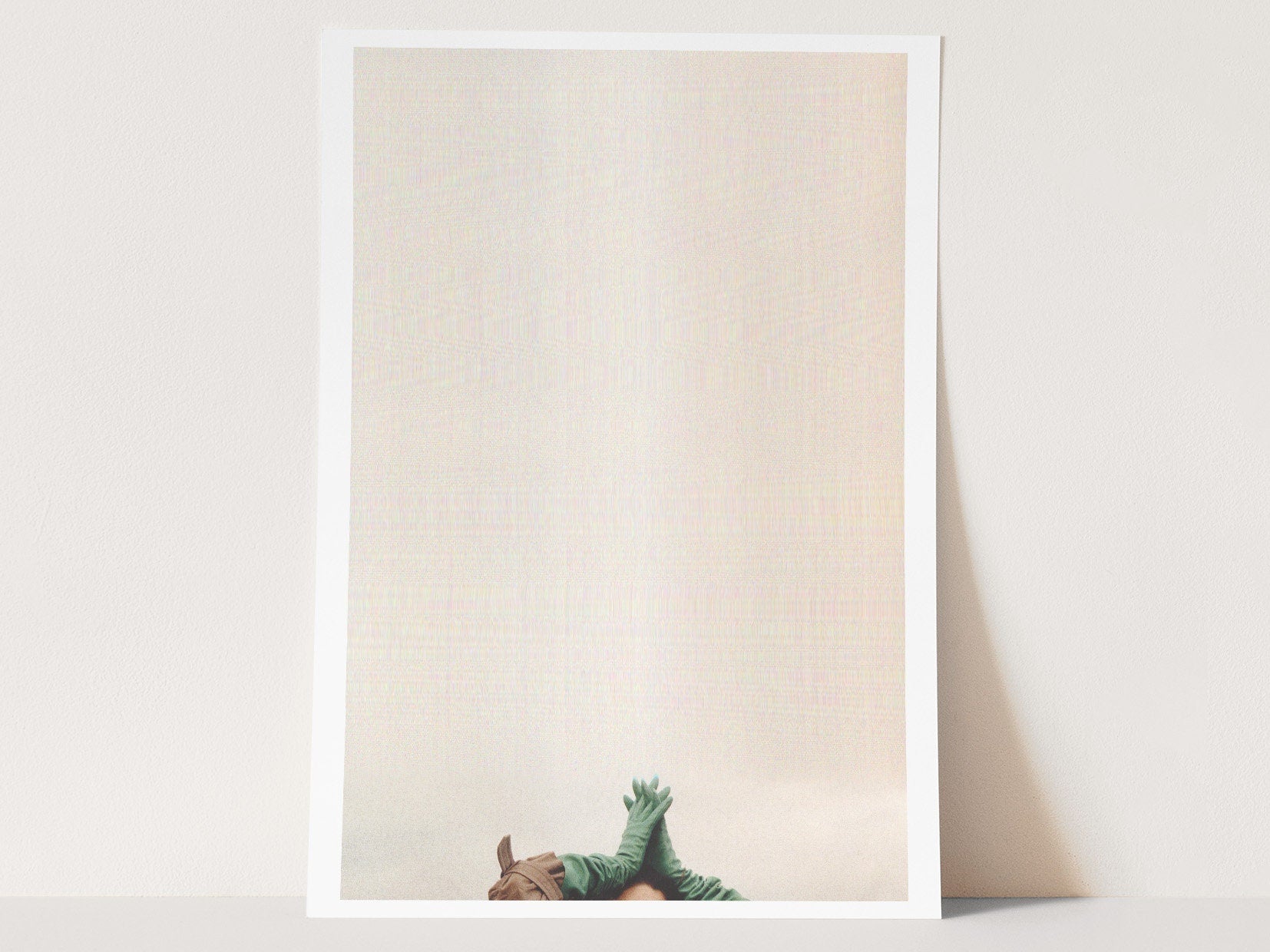 Beige Woman Praying Altered Fashion Photo - Eclectic, Minimal Aesthetic Wall Decor for Home, Office | Untitled (234) Giclée Print