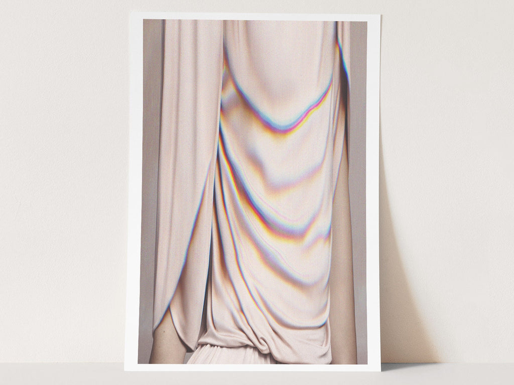 Abstract Altered Portrait Artwork - Tan Neutral Feminine Wall Decor for Home, Office, Living Room, Guest Room | Untitled (237) Giclée Print