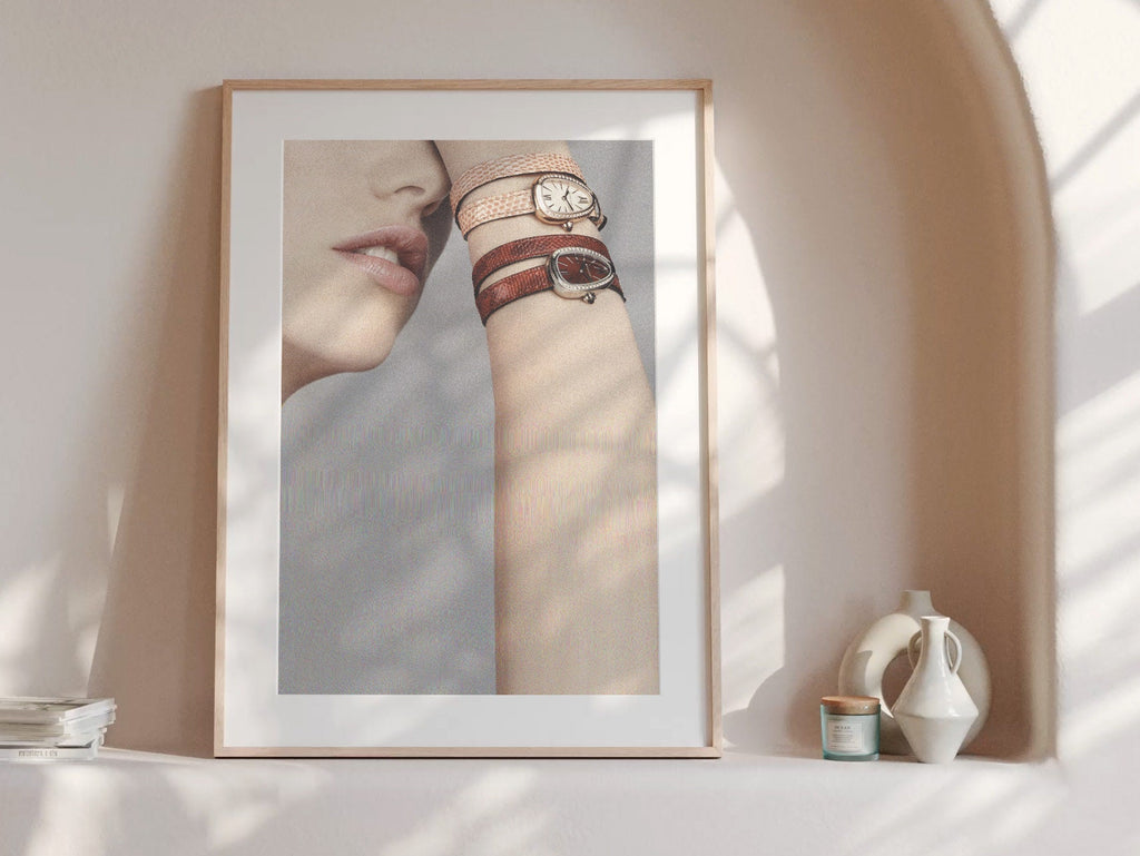 Grey Altered Photo Art - Boho Eclectic Art About Time, Clocks, Watches for Living Room, Home Office Wall Decor | Untitled (239) Giclée Print