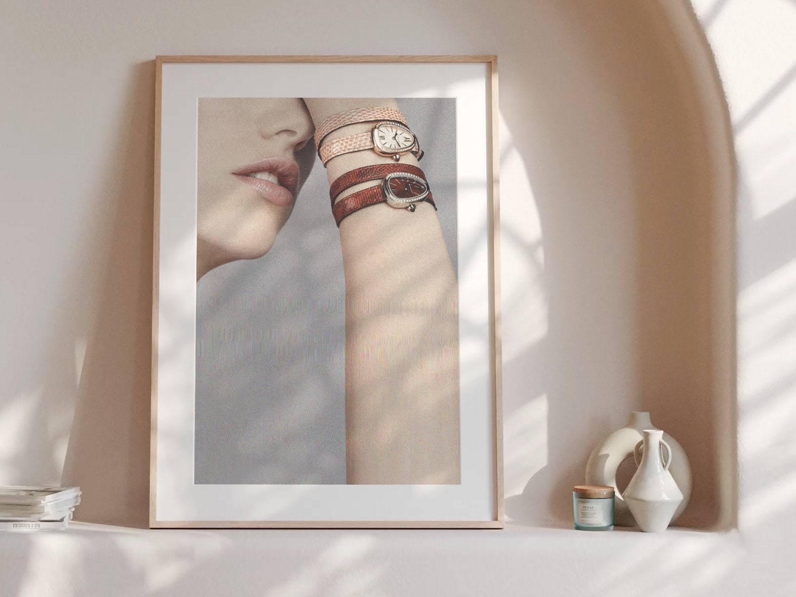 Grey Altered Photo Art - Boho Eclectic Art About Time, Clocks, Watches for Living Room, Home Office Wall Decor | Untitled (239) Giclée Print