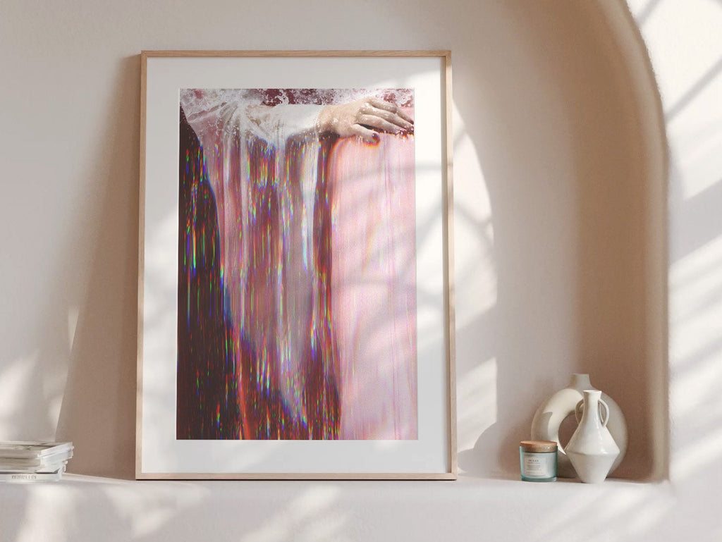 Pink Splash Altered Fashion Photography - Eclectic Feminine Wall Decor for Living Room, Bedroom, Home, Office | Untitled (242) Giclée Print