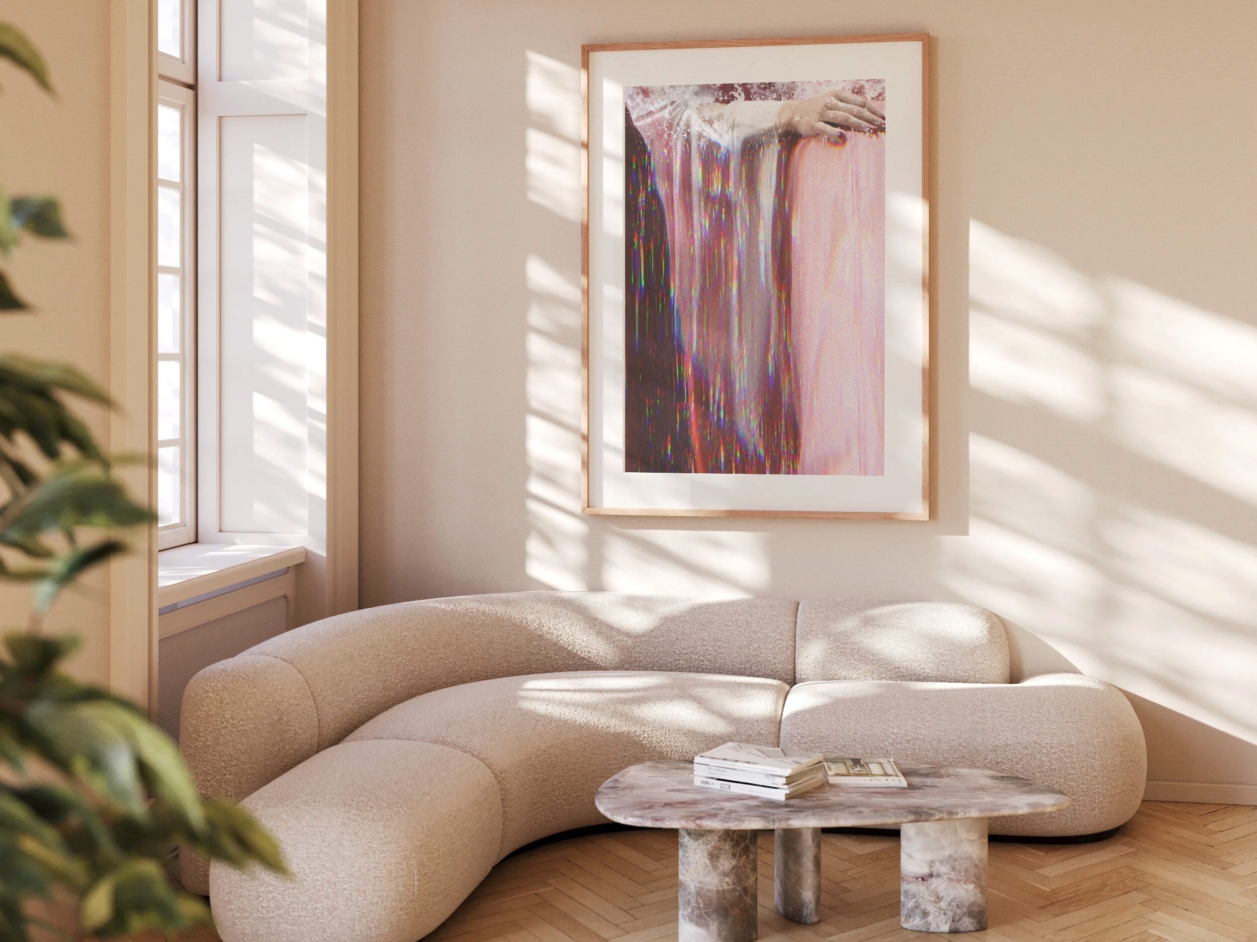 Pink Splash Altered Fashion Photography - Eclectic Feminine Wall Decor for Living Room, Bedroom, Home, Office | Untitled (242) Giclée Print