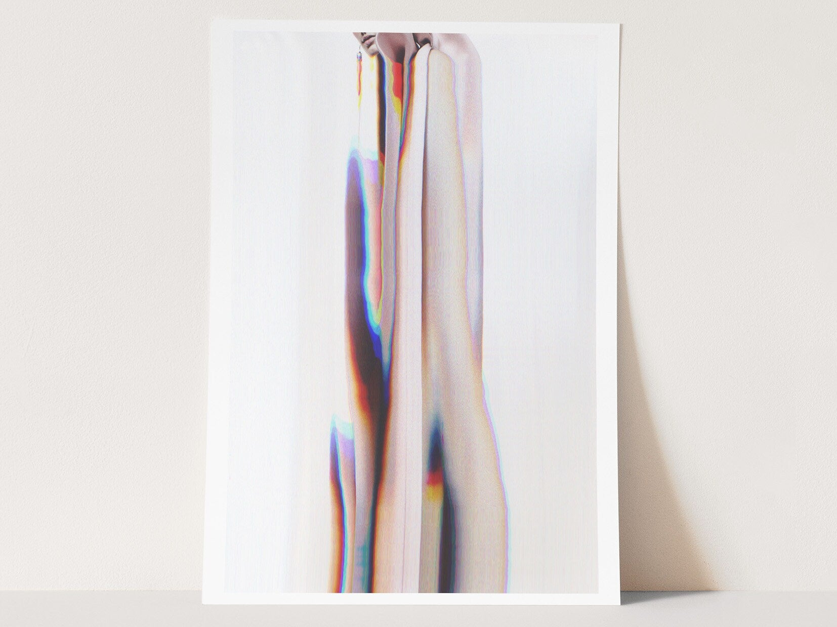 Pink and White Surrealist Psychedelic Altered Fashion Photo Art - Unique Minimal Wall Decor For Home, Office | Untitled (244) Giclée Print