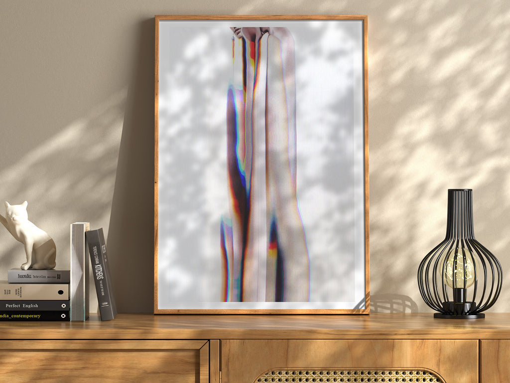 Pink and White Surrealist Psychedelic Altered Fashion Photo Art - Unique Minimal Wall Decor For Home, Office | Untitled (244) Giclée Print