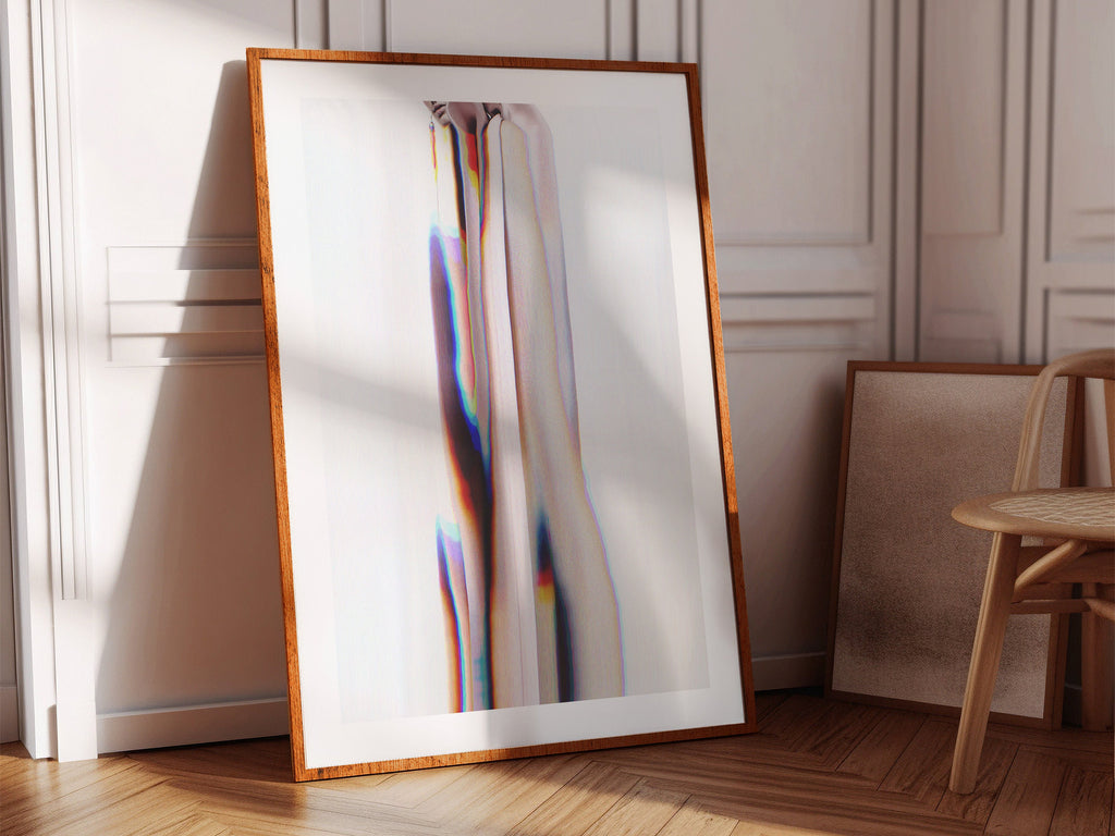 Pink and White Surrealist Psychedelic Altered Fashion Photo Art - Unique Minimal Wall Decor For Home, Office | Untitled (244) Giclée Print