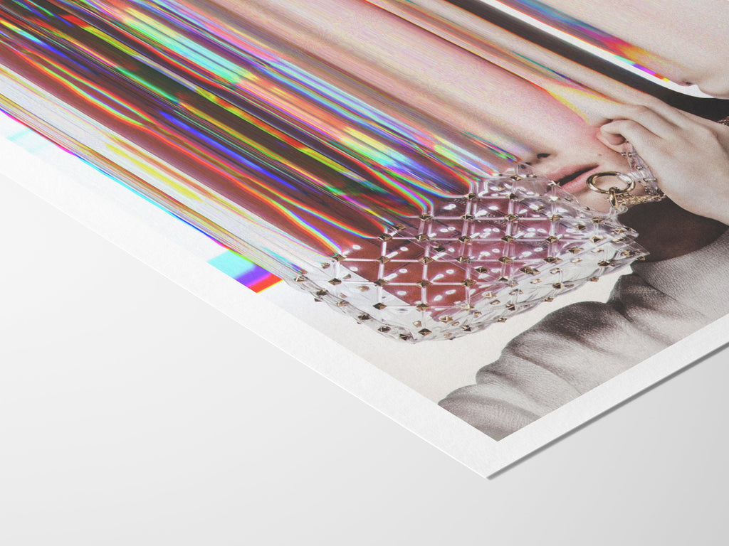 Surrealist Fashion Portrait Wall Art - Colorful Distorted Aesthetic for Contemporary Home Decor | Untitled (245) Giclée Print