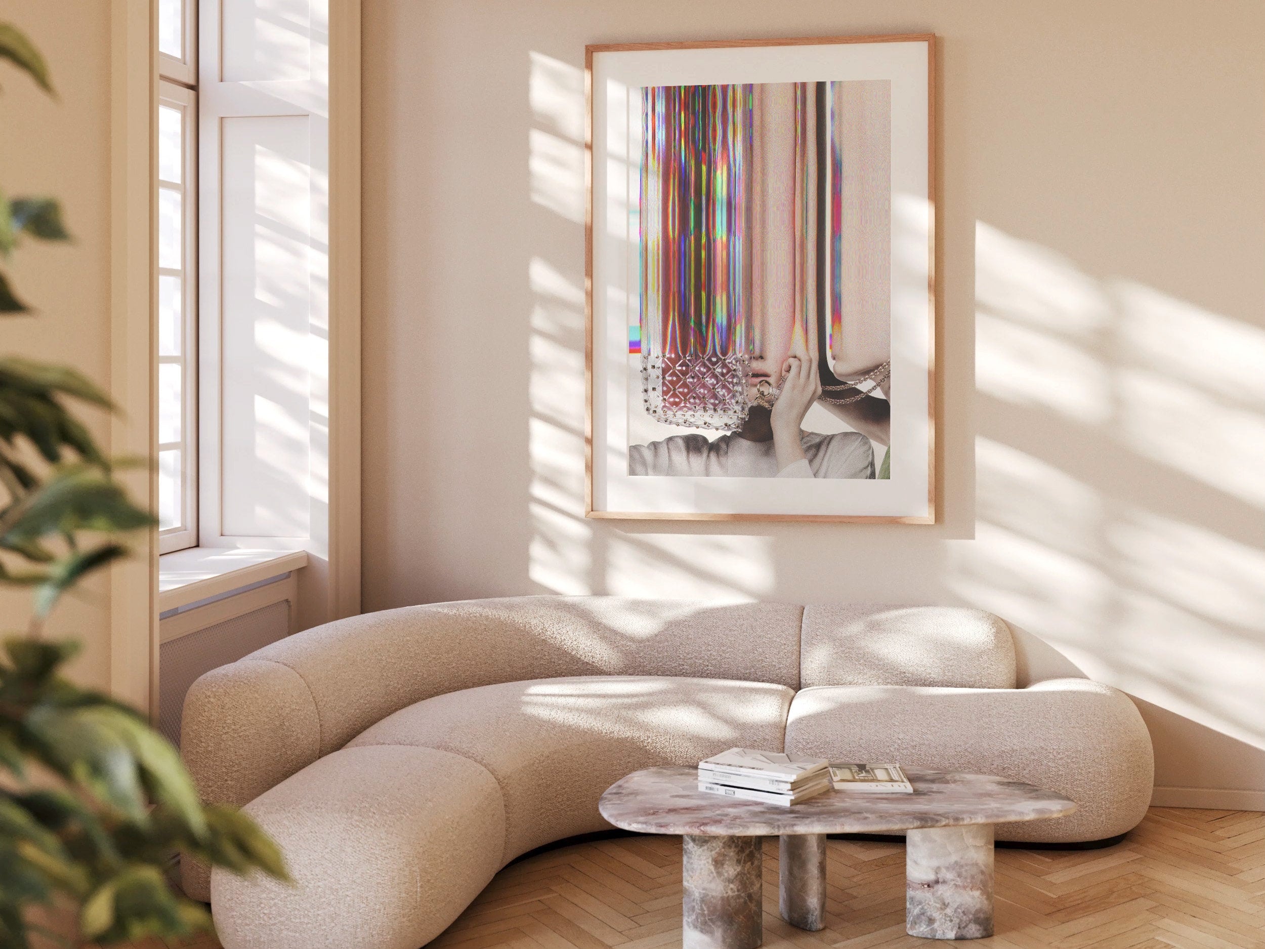 Surrealist Fashion Portrait Wall Art - Colorful Distorted Aesthetic for Contemporary Home Decor | Untitled (245) Giclée Print