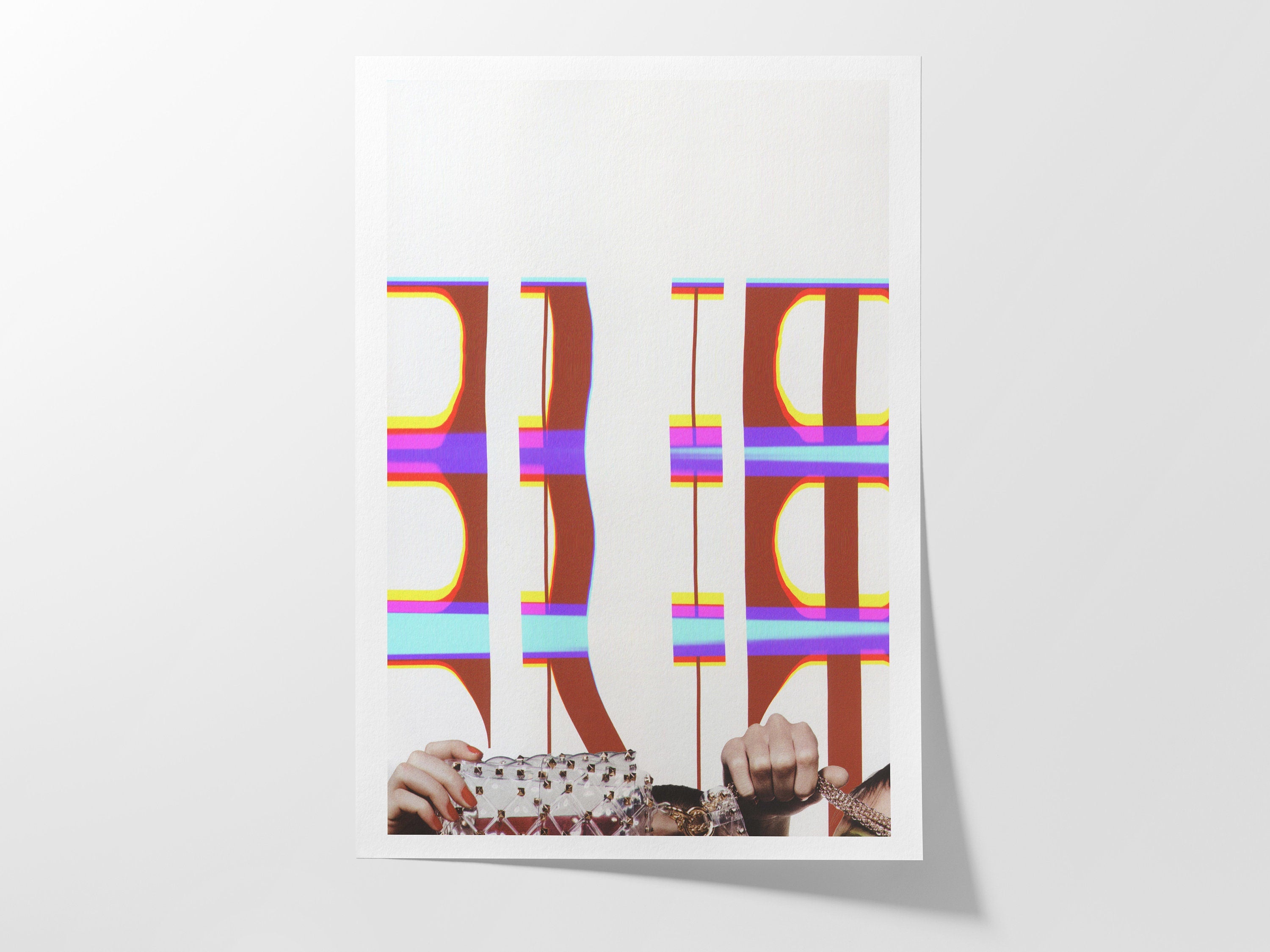 Red White Altered Fashion Photography - Eclectic Luxury Postmodern Art For Home, Office, Living Room, Bedroom | Untitled (246) Giclée Print