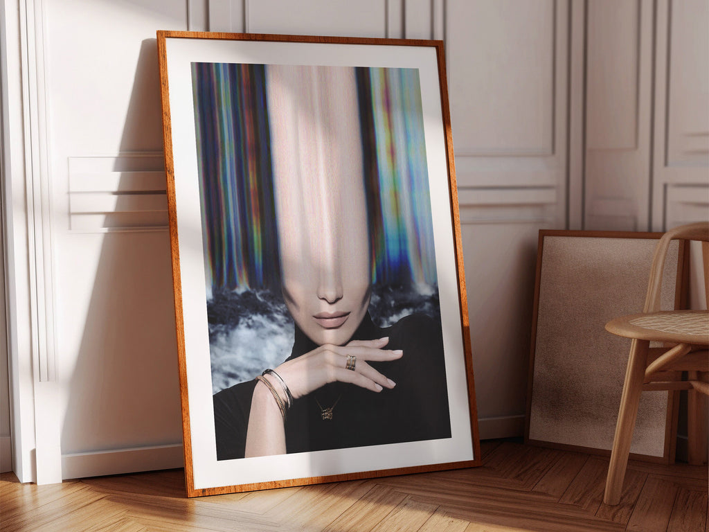 Glitch Altered Portrait Photo - Beautiful Eclectic Boho Wall Decor for Women, Apartment, Bedroom, Office | Untitled (247) Giclée Print
