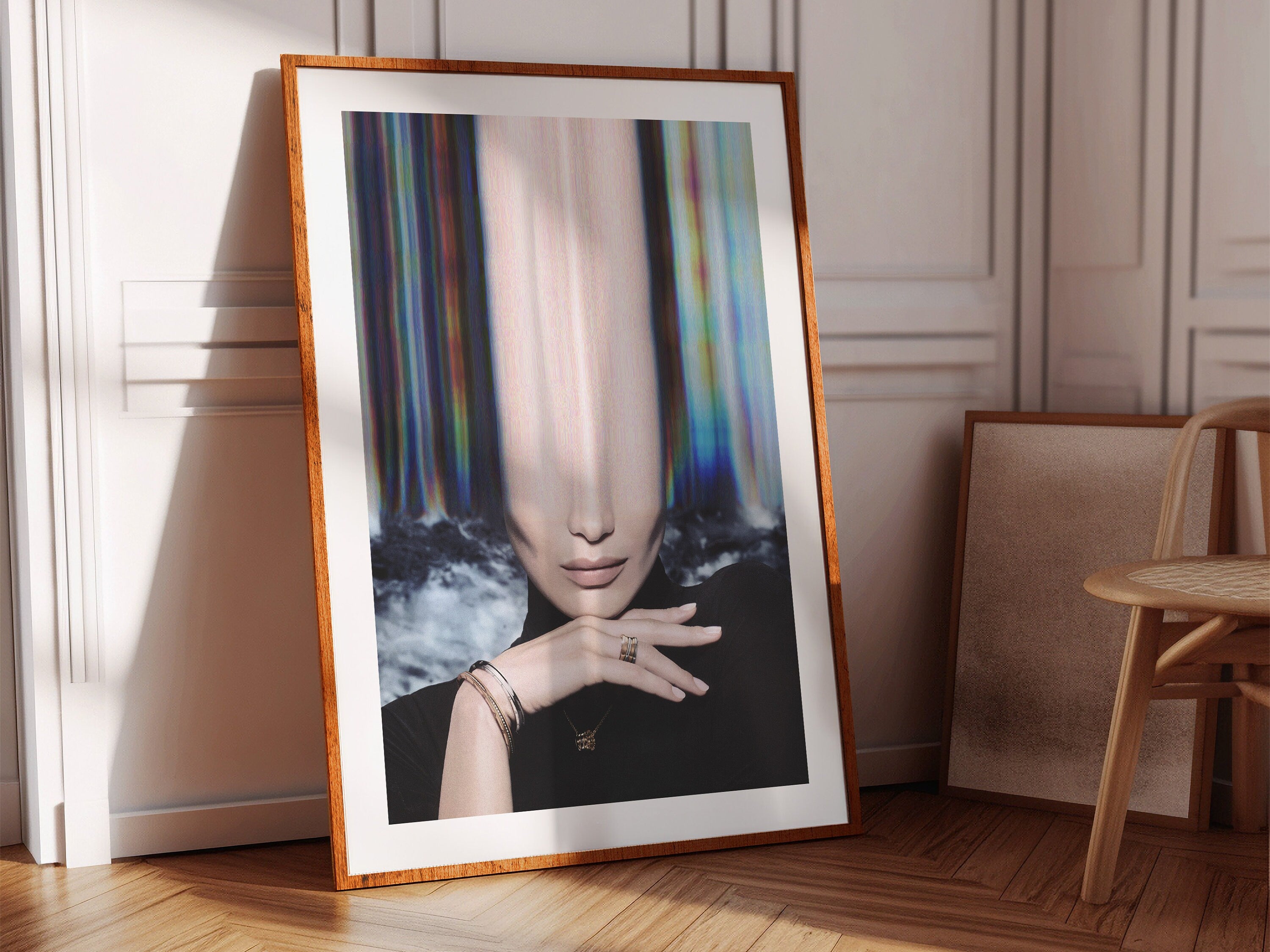 Glitch Altered Portrait Photo - Beautiful Eclectic Boho Wall Decor for Women, Apartment, Bedroom, Office | Untitled (247) Giclée Print