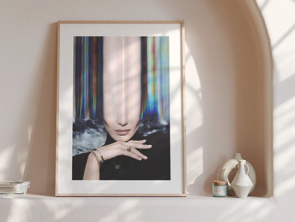 Glitch Altered Portrait Photo - Beautiful Eclectic Boho Wall Decor for Women, Apartment, Bedroom, Office | Untitled (247) Giclée Print