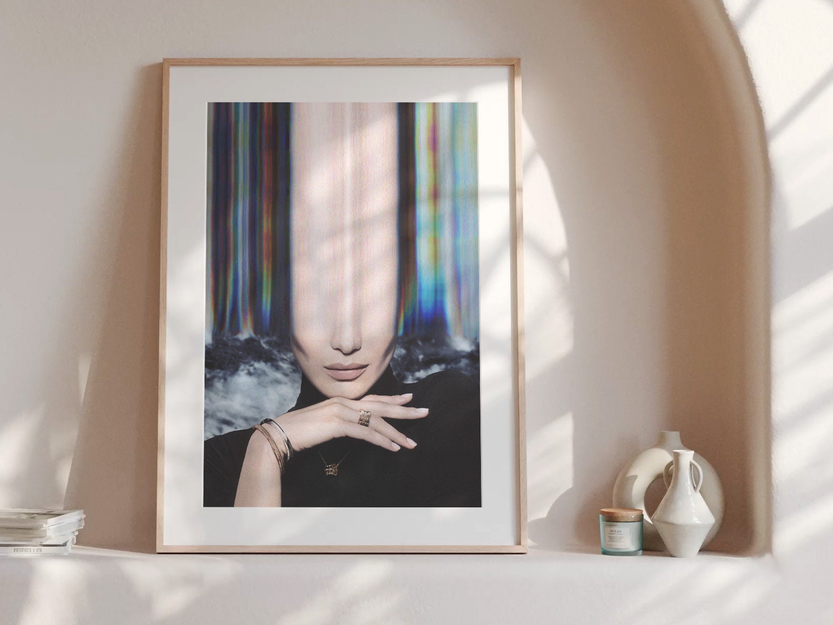 Glitch Altered Portrait Photo - Beautiful Eclectic Boho Wall Decor for Women, Apartment, Bedroom, Office | Untitled (247) Giclée Print